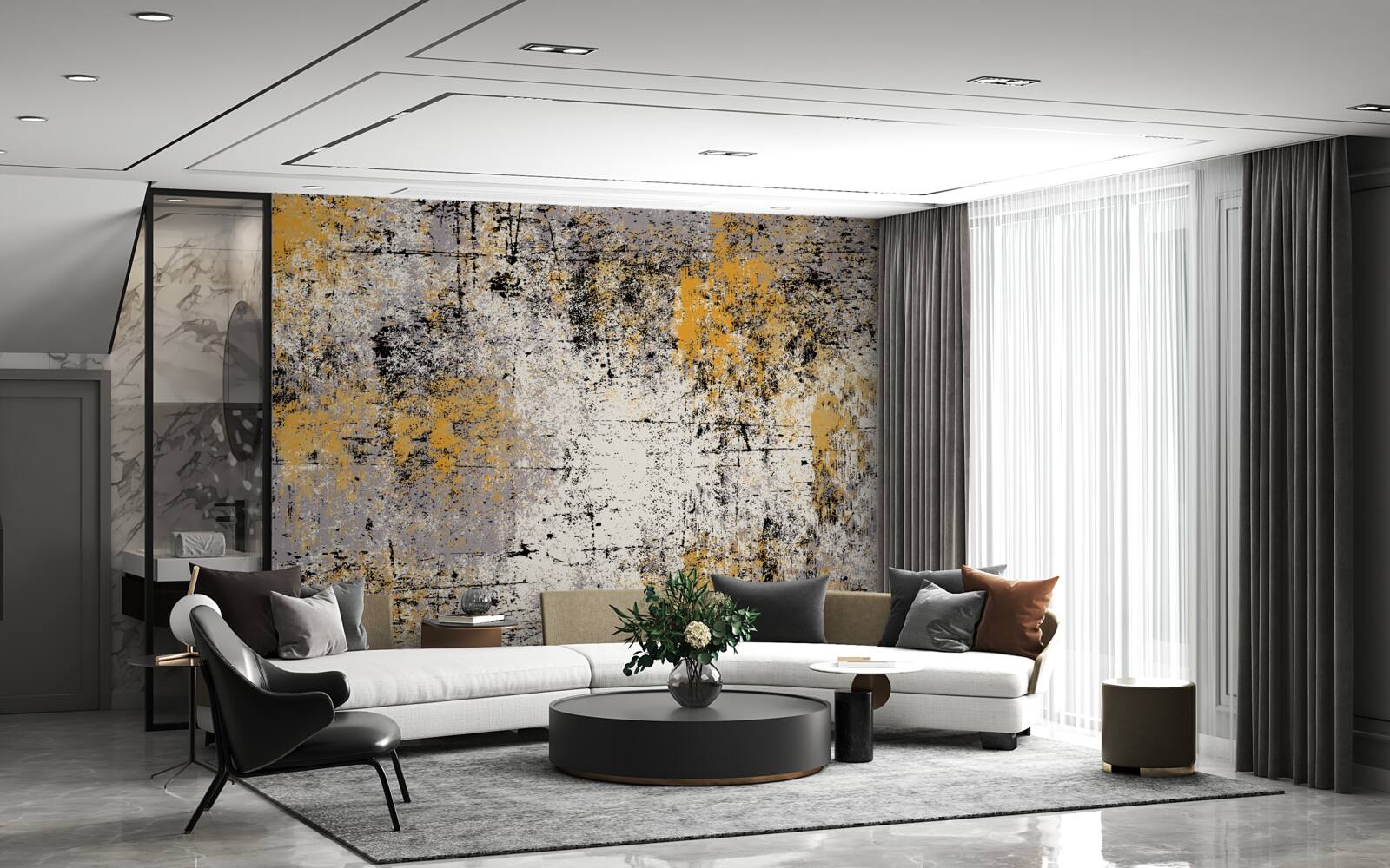 Fototapeta abstrakcja na spokojnym jesiennym brzegu