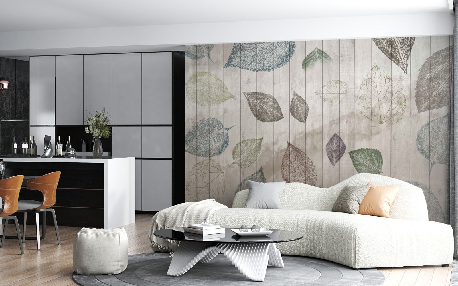 Fototapeta akwarela ślady jesieni