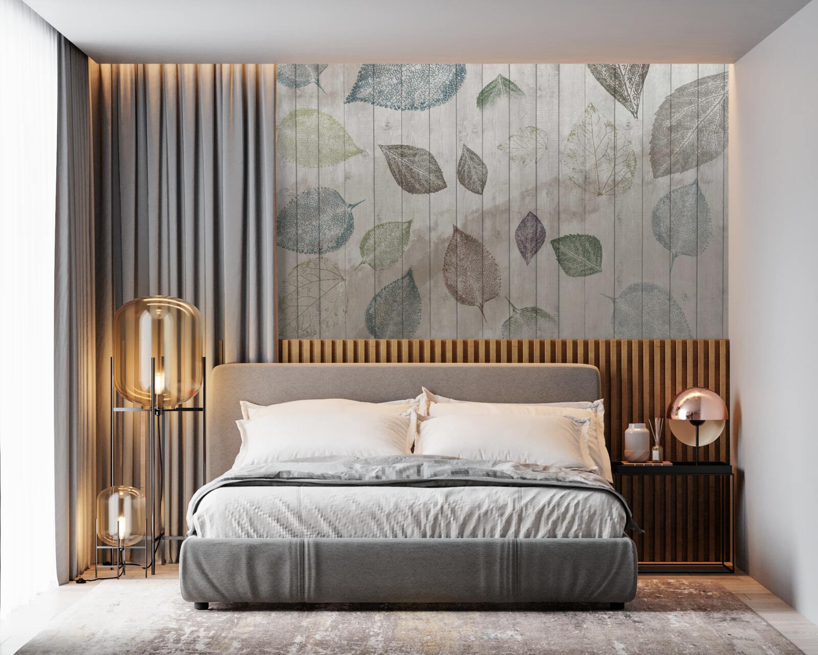 Fototapeta akwarela ślady jesieni