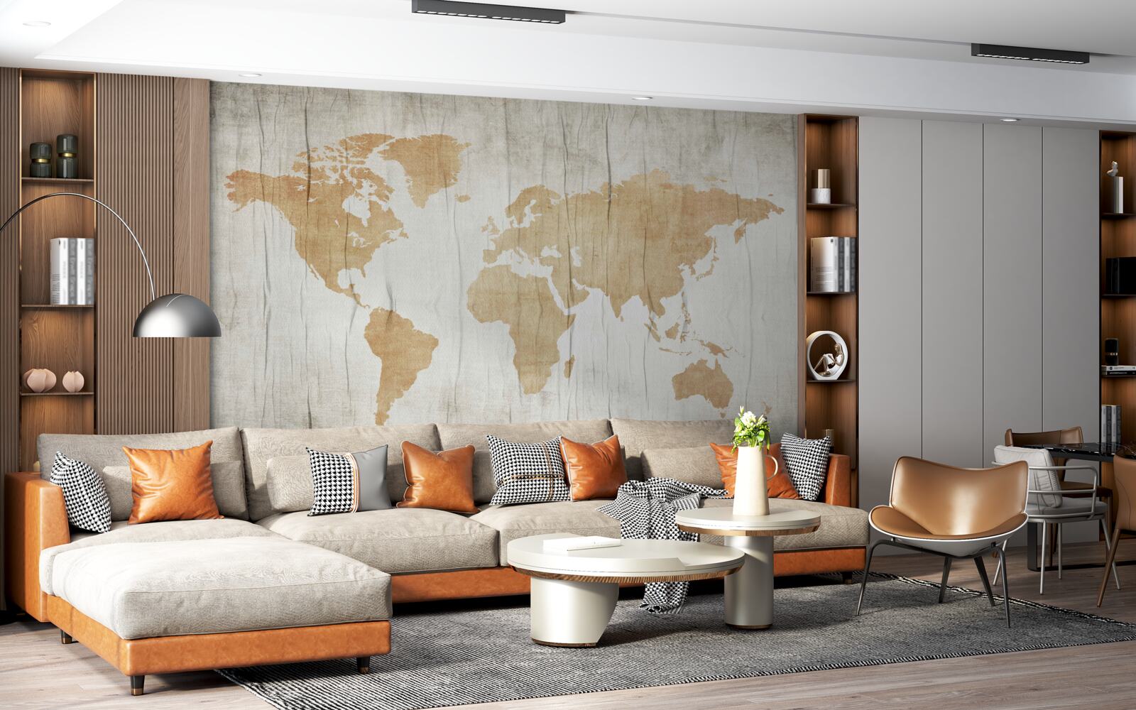 Fototapeta sylwetki państw w atlasie geograficznym ziemi