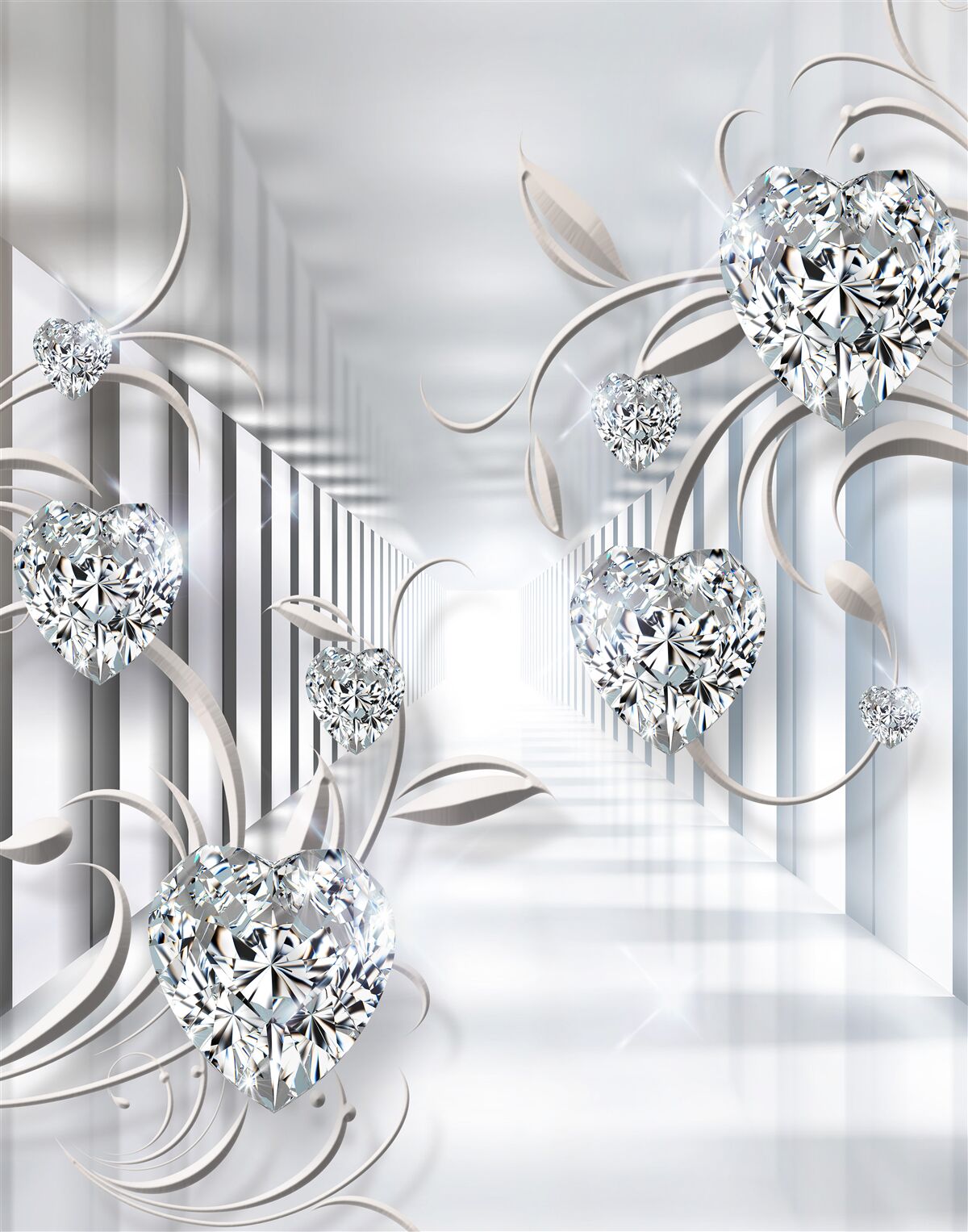 Fototapeta korytarz z dekoracją w abstrakcyjnym stylu