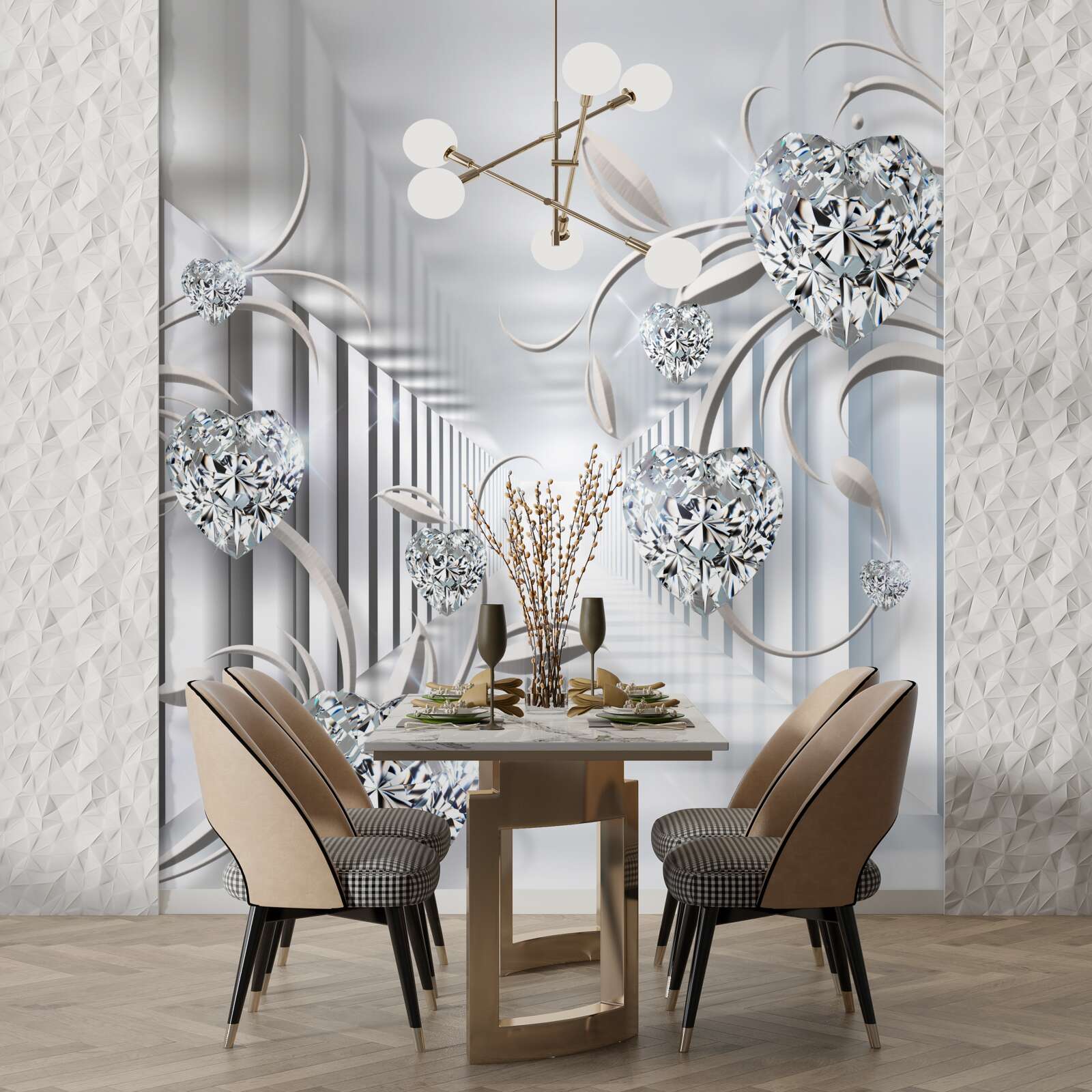 Fototapeta korytarz z dekoracją w abstrakcyjnym stylu