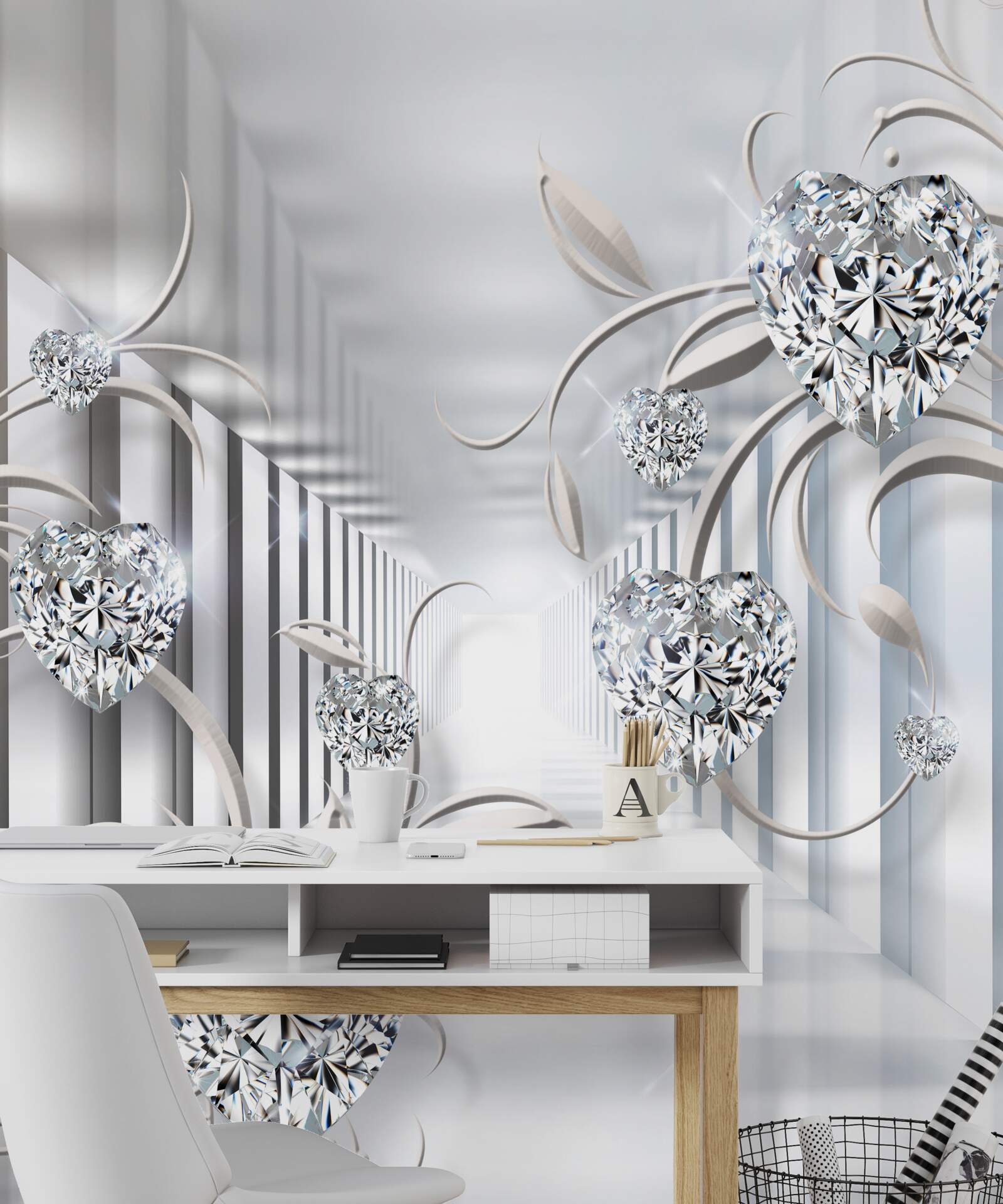 Fototapeta korytarz z dekoracją w abstrakcyjnym stylu