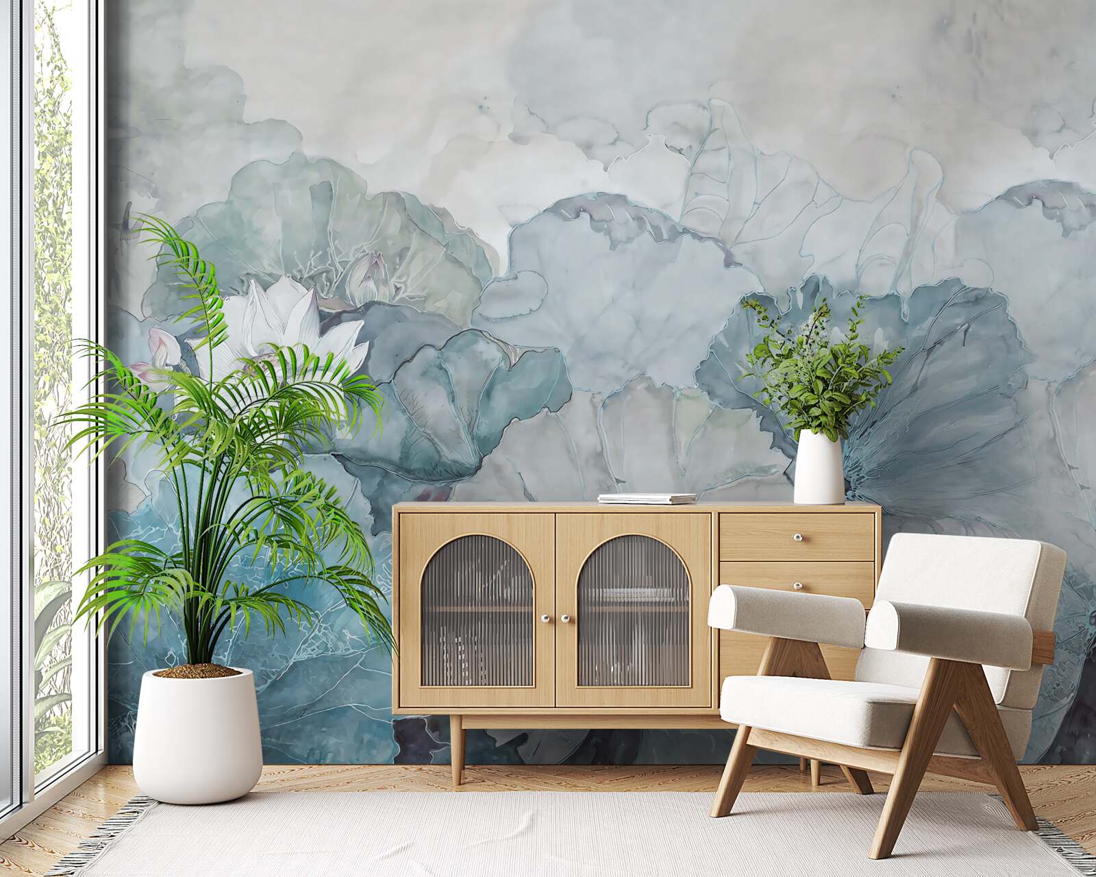 Fototapeta mgła spowija tropikalną roślinność