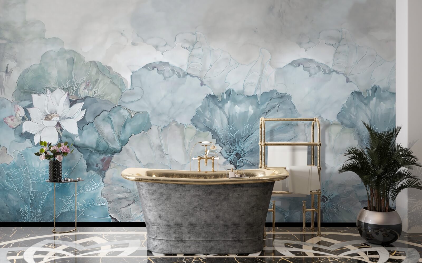 Fototapeta mgła spowija tropikalną roślinność