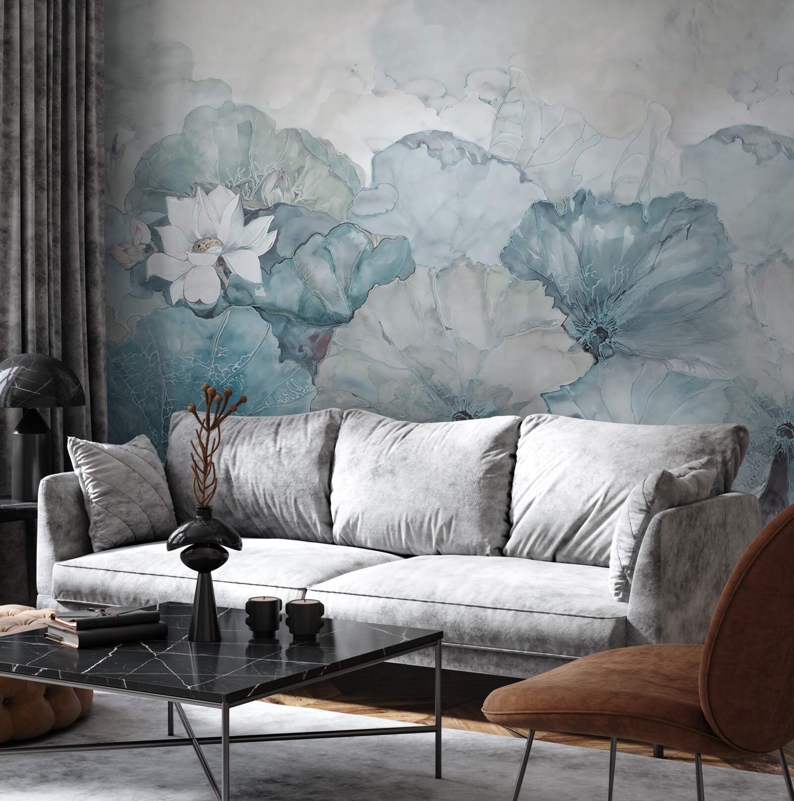 Fototapeta mgła spowija tropikalną roślinność