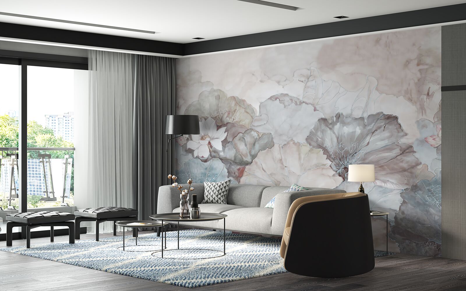 Fototapeta liście w tropikach podczas deszczu