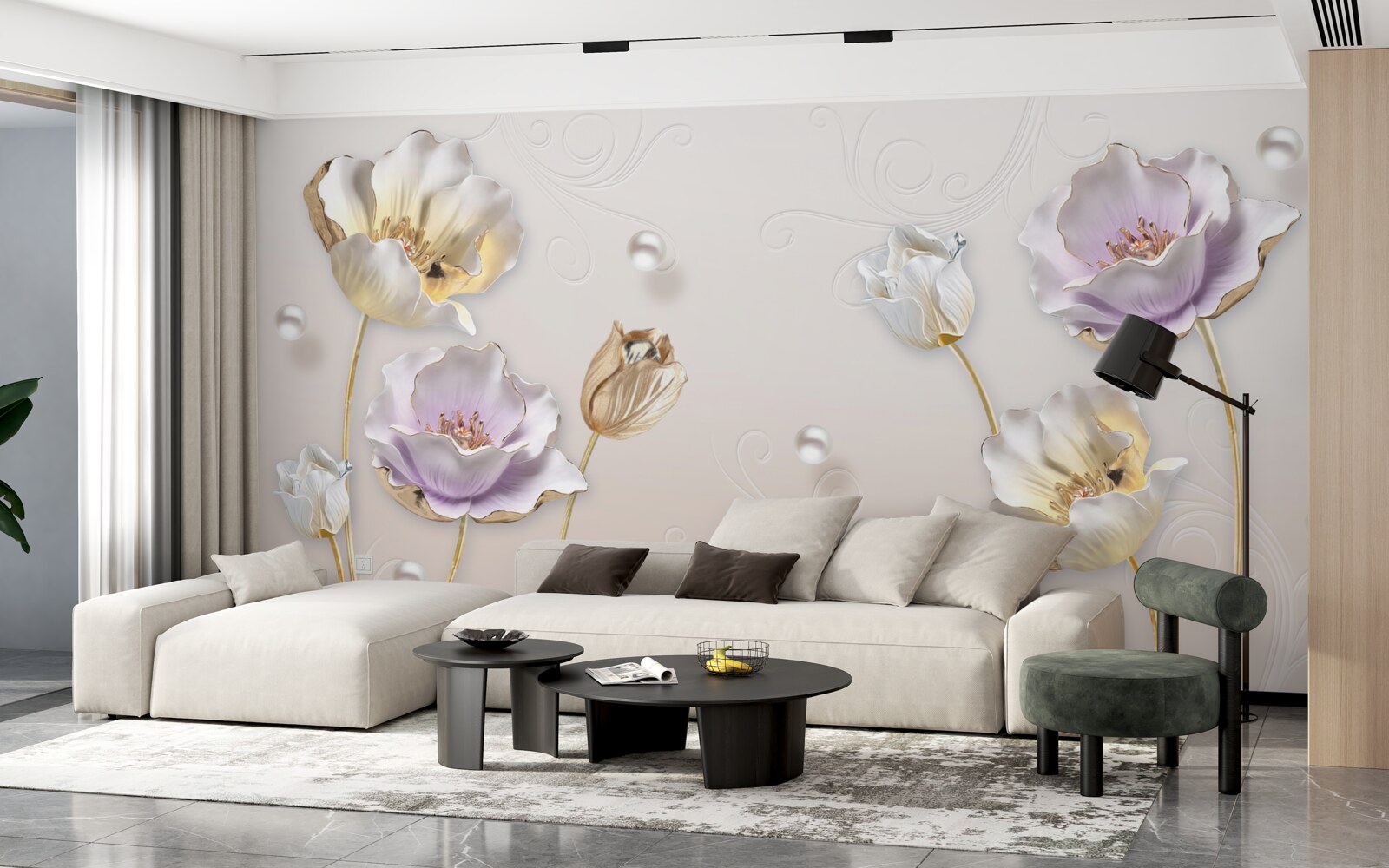 Fototapeta cienkie pąki na miękkim grzbiecie