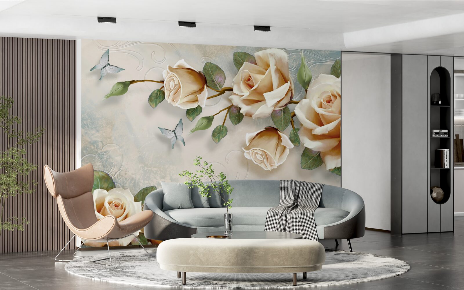 Fototapeta miękkie róże w kremowych odcieniach