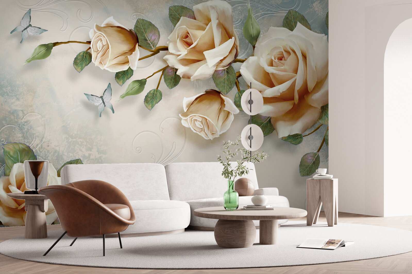 Fototapeta miękkie róże w kremowych odcieniach