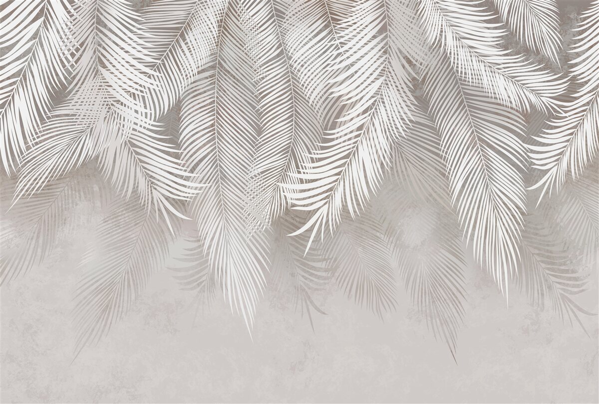 Fototapeta jasnoszare liście spadają