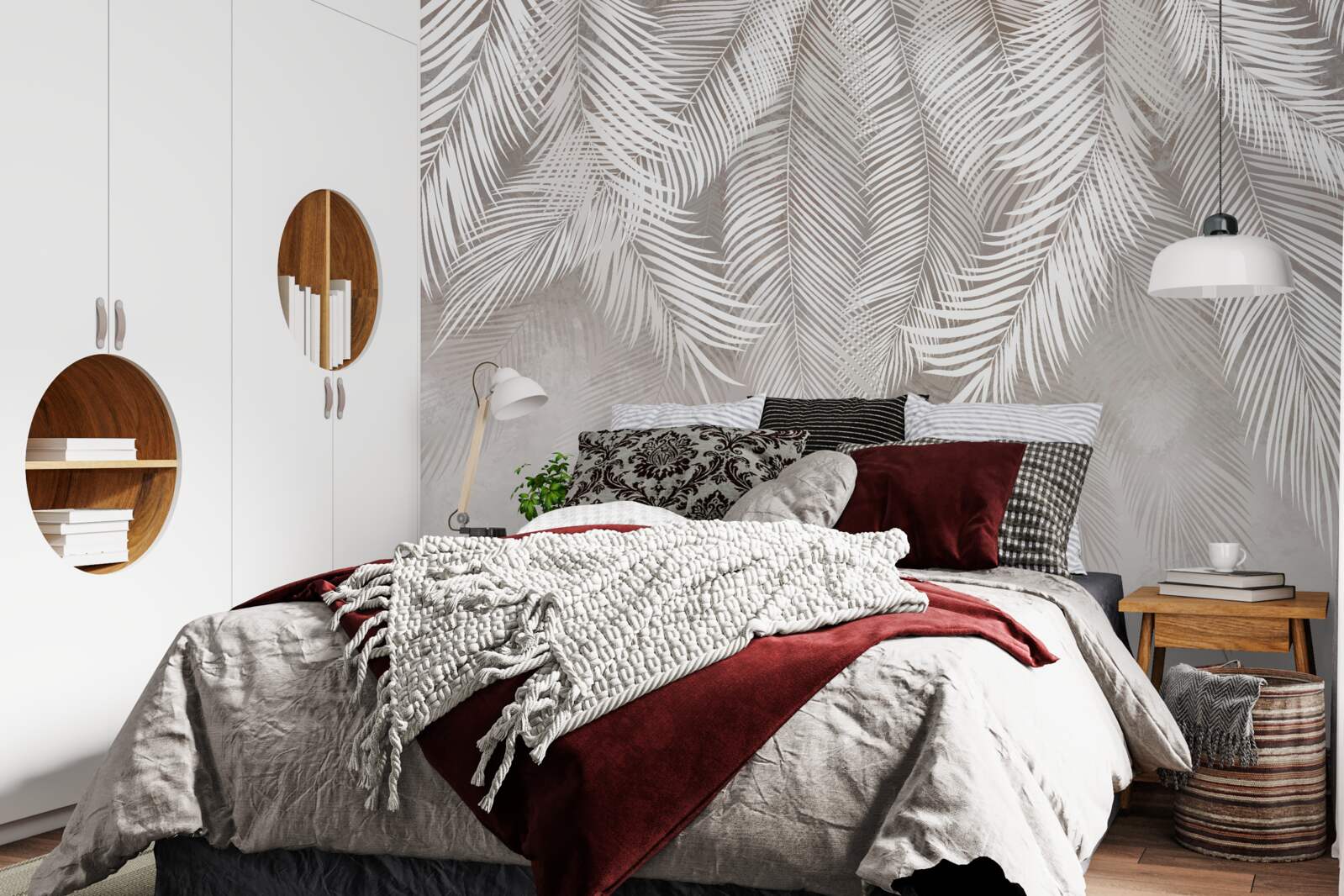 Fototapeta jasnoszare liście spadają