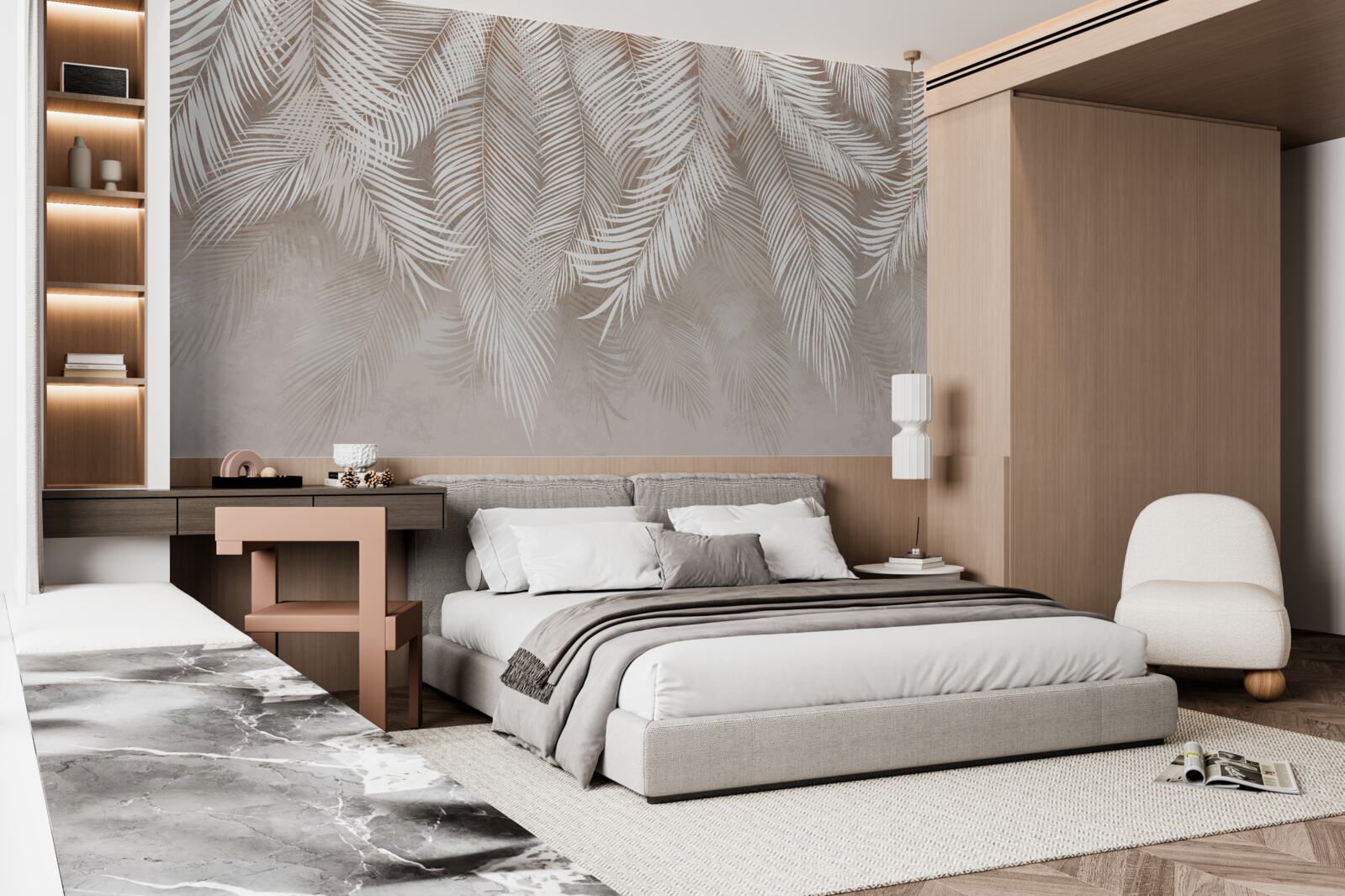 Fototapeta liście są białawe, jak pióra