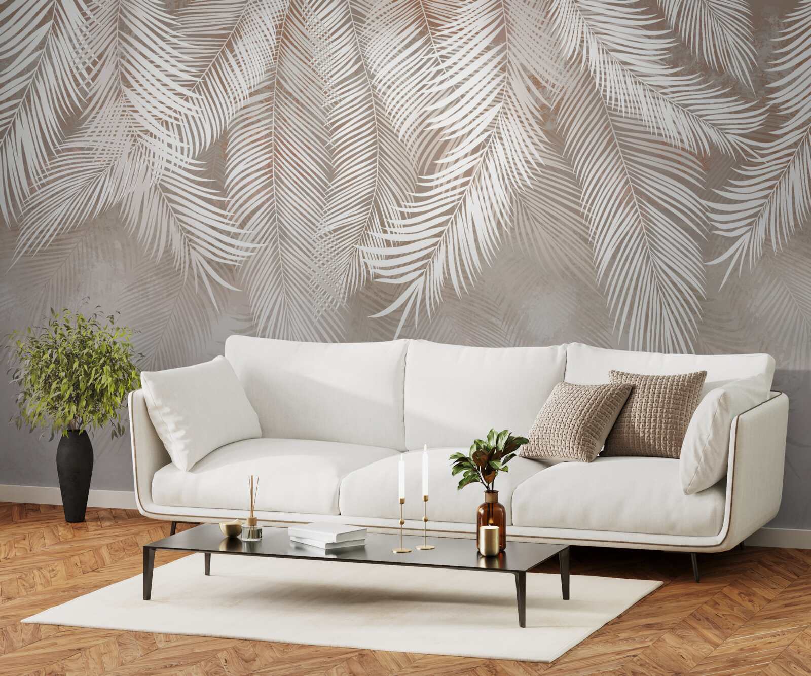 Fototapeta liście są białawe, jak pióra