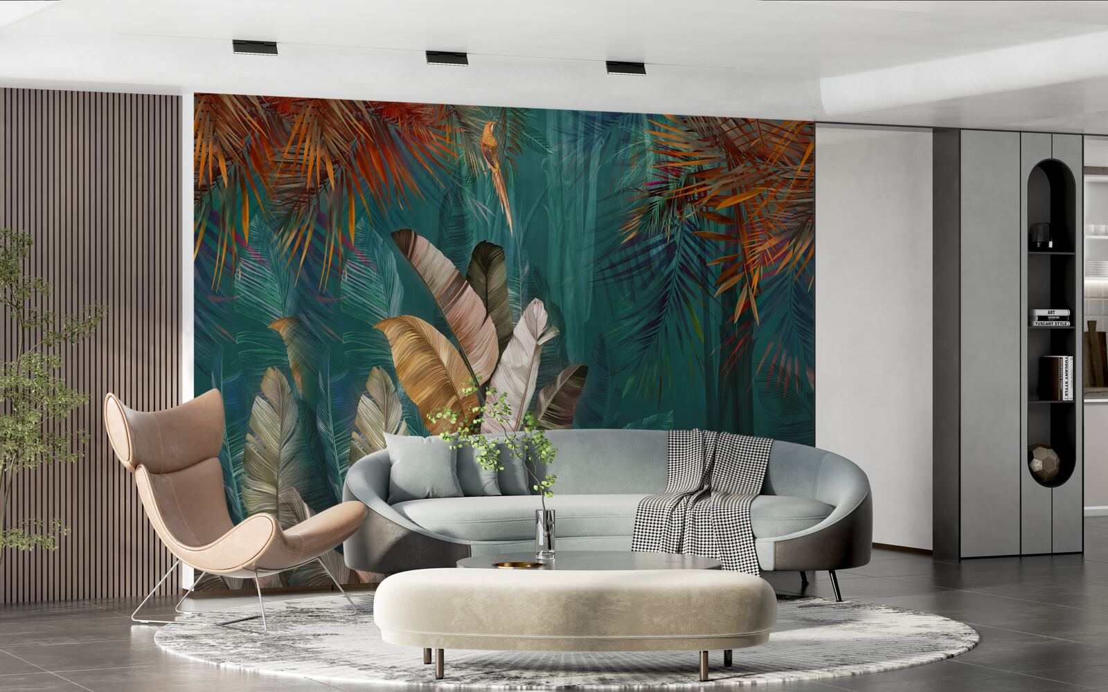 Fototapeta zielona dżungla jest pomalowana w jesienne odcienie