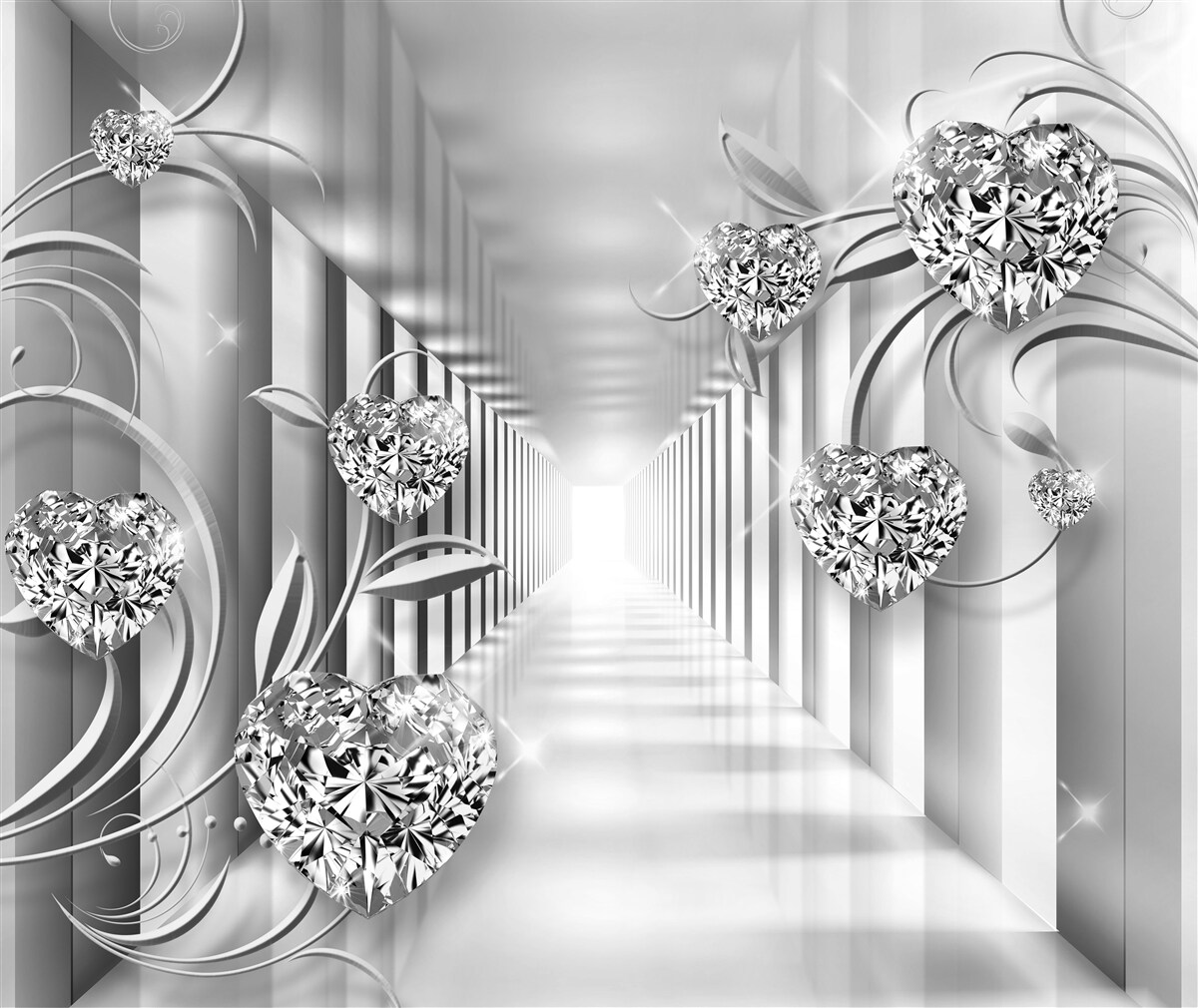 Fototapeta srebrne dekoracje i kolumnada