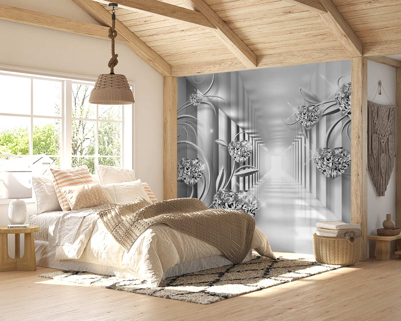 Fototapeta srebrne dekoracje i kolumnada