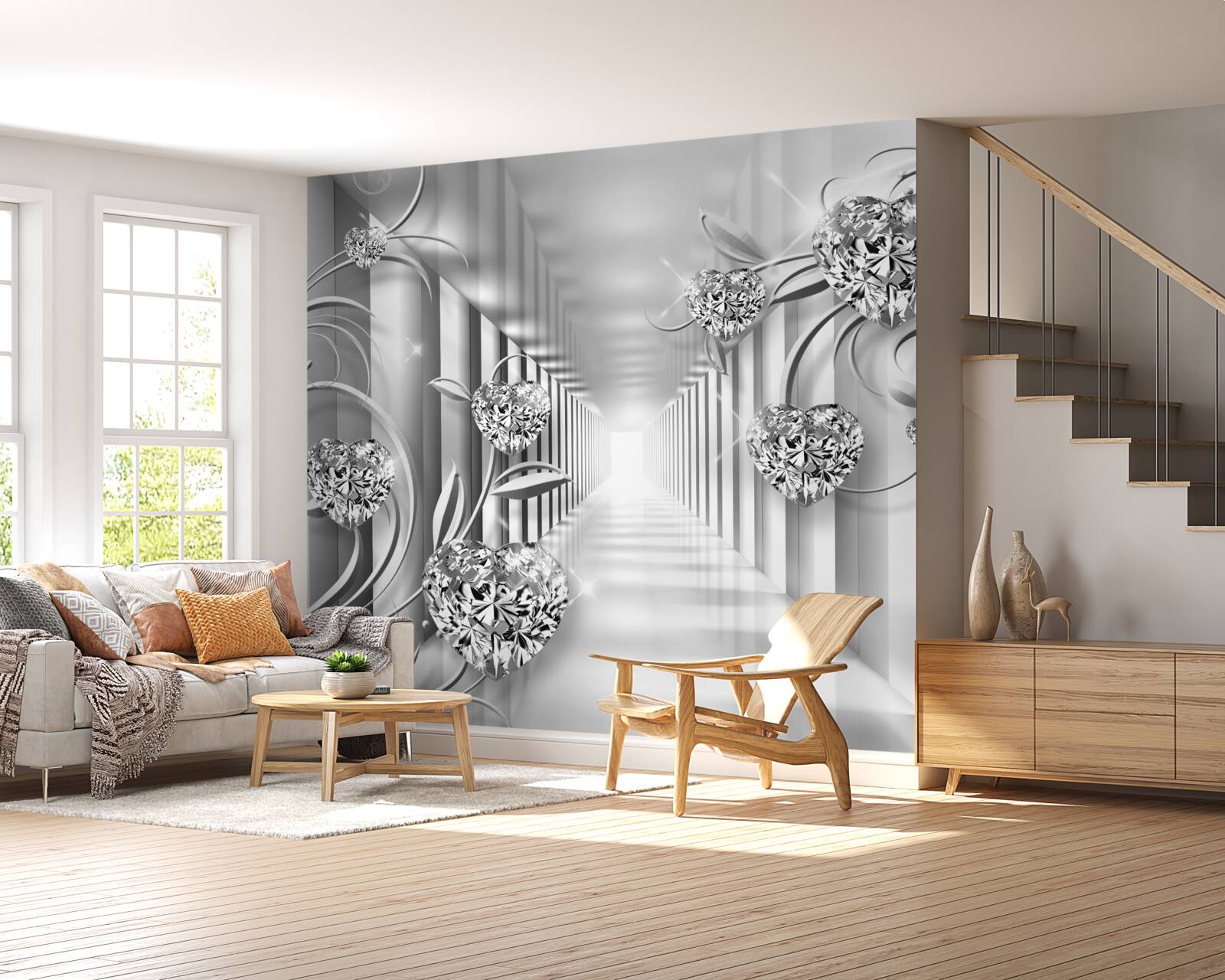 Fototapeta srebrne dekoracje i kolumnada