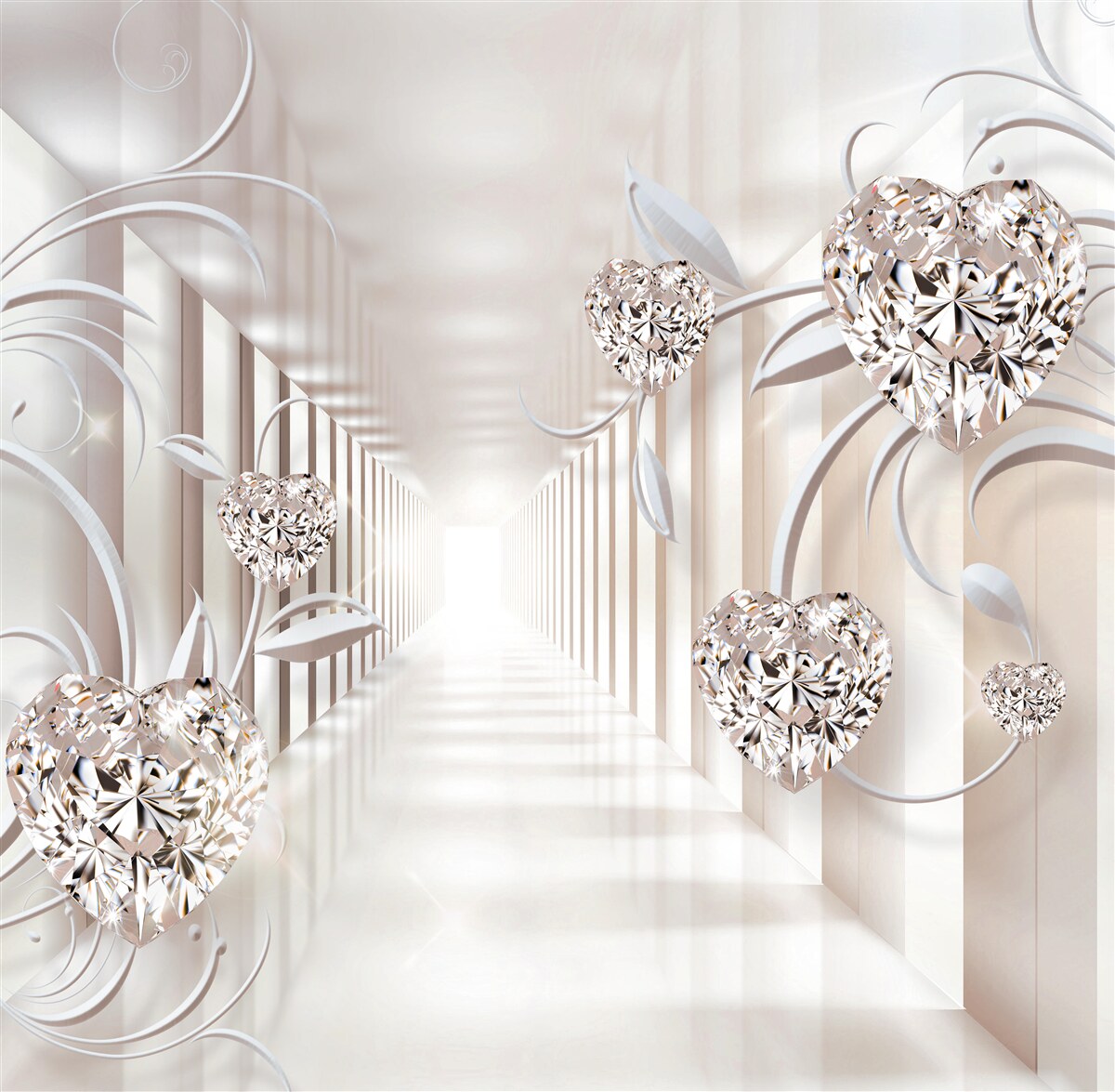 Fototapeta niekończący się tunel abstrakcji i złota biżuteria