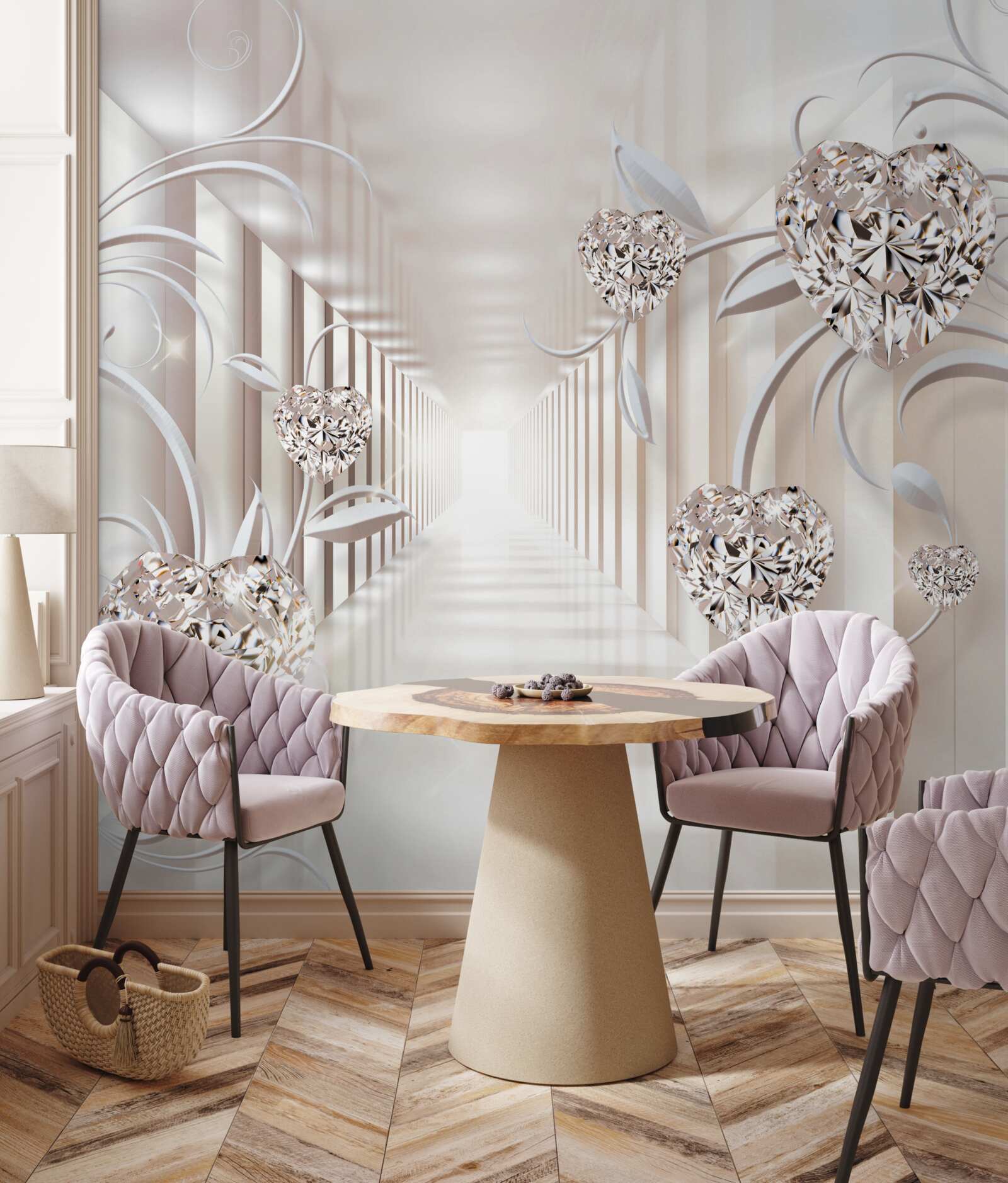 Fototapeta niekończący się tunel abstrakcji i złota biżuteria