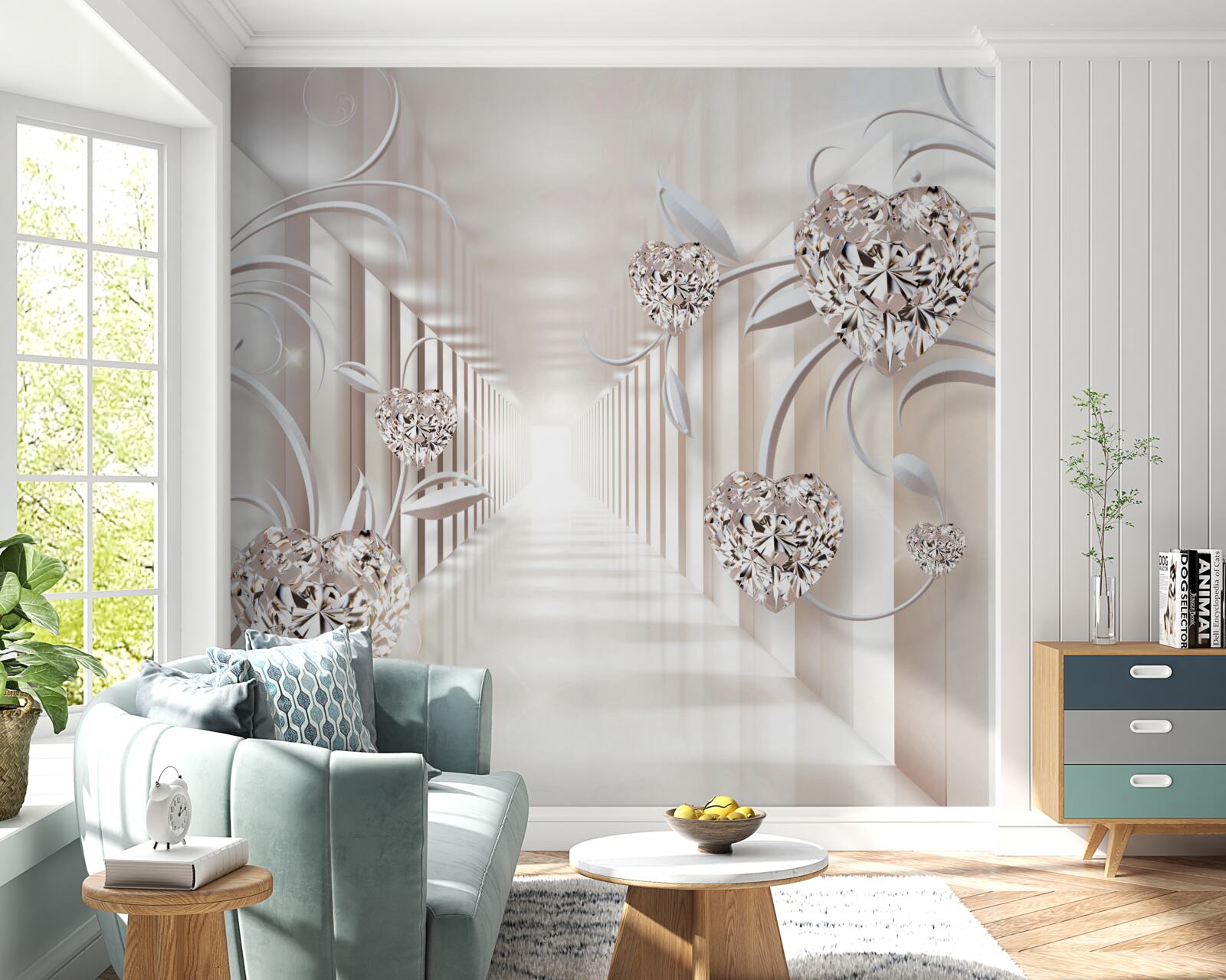 Fototapeta niekończący się tunel abstrakcji i złota biżuteria