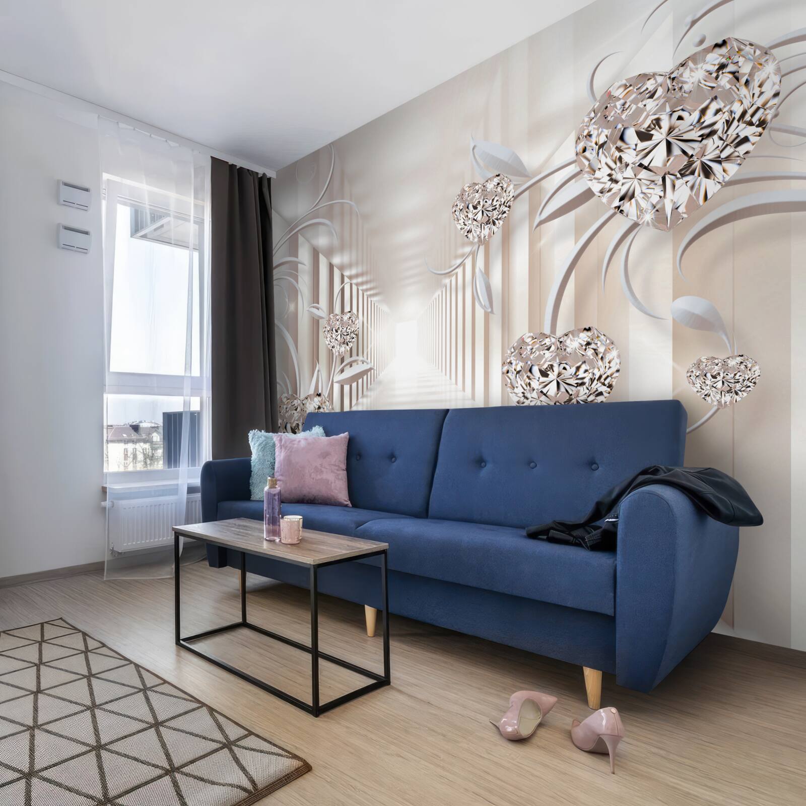 Fototapeta niekończący się tunel abstrakcji i złota biżuteria