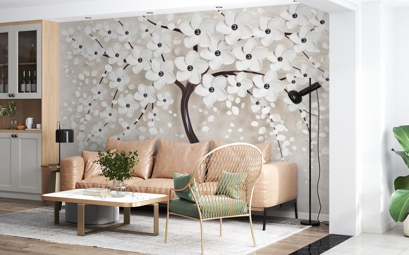 Fototapeta wspaniałe białe drzewo w pełnym rozkwicie