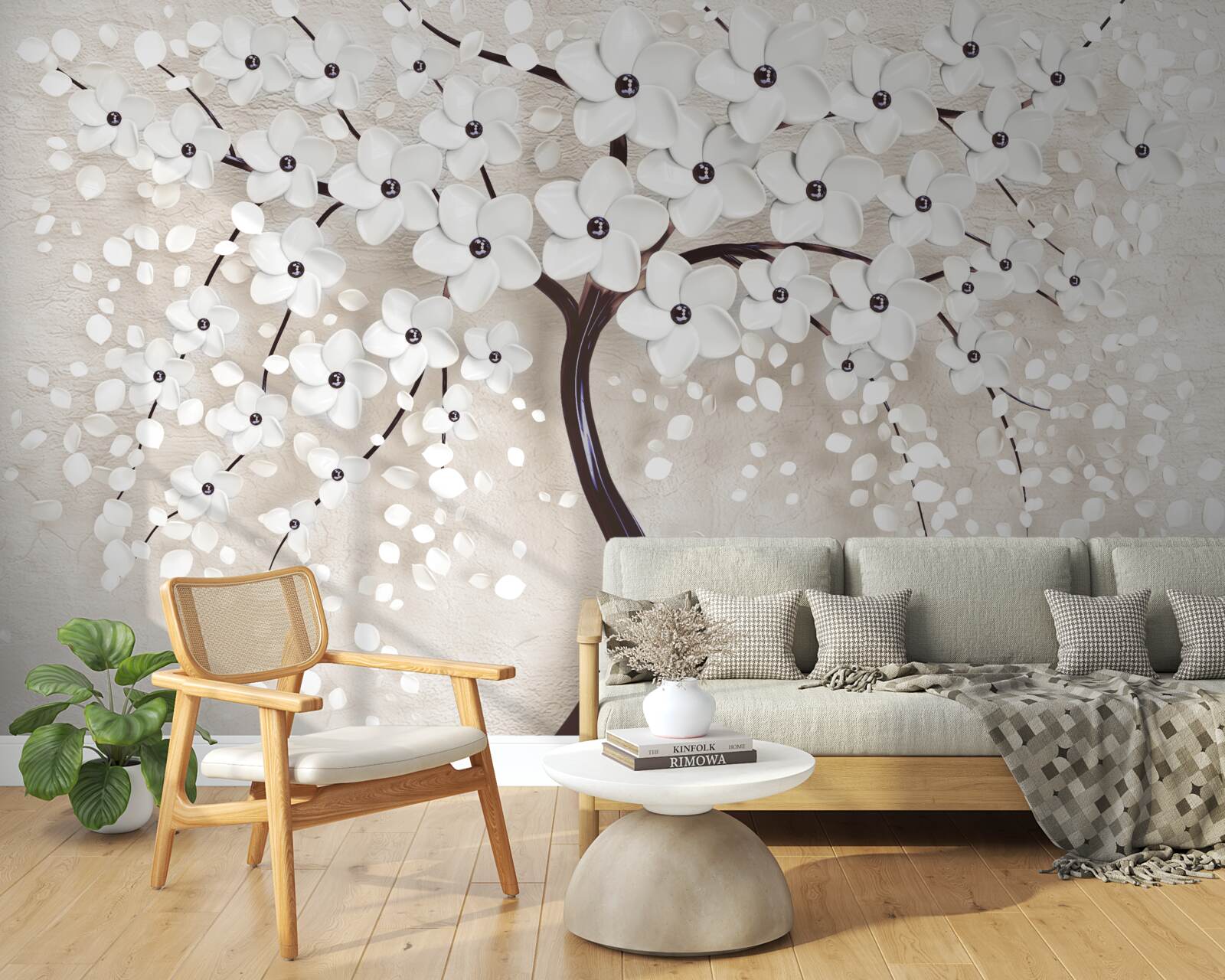 Fototapeta wspaniałe białe drzewo w pełnym rozkwicie