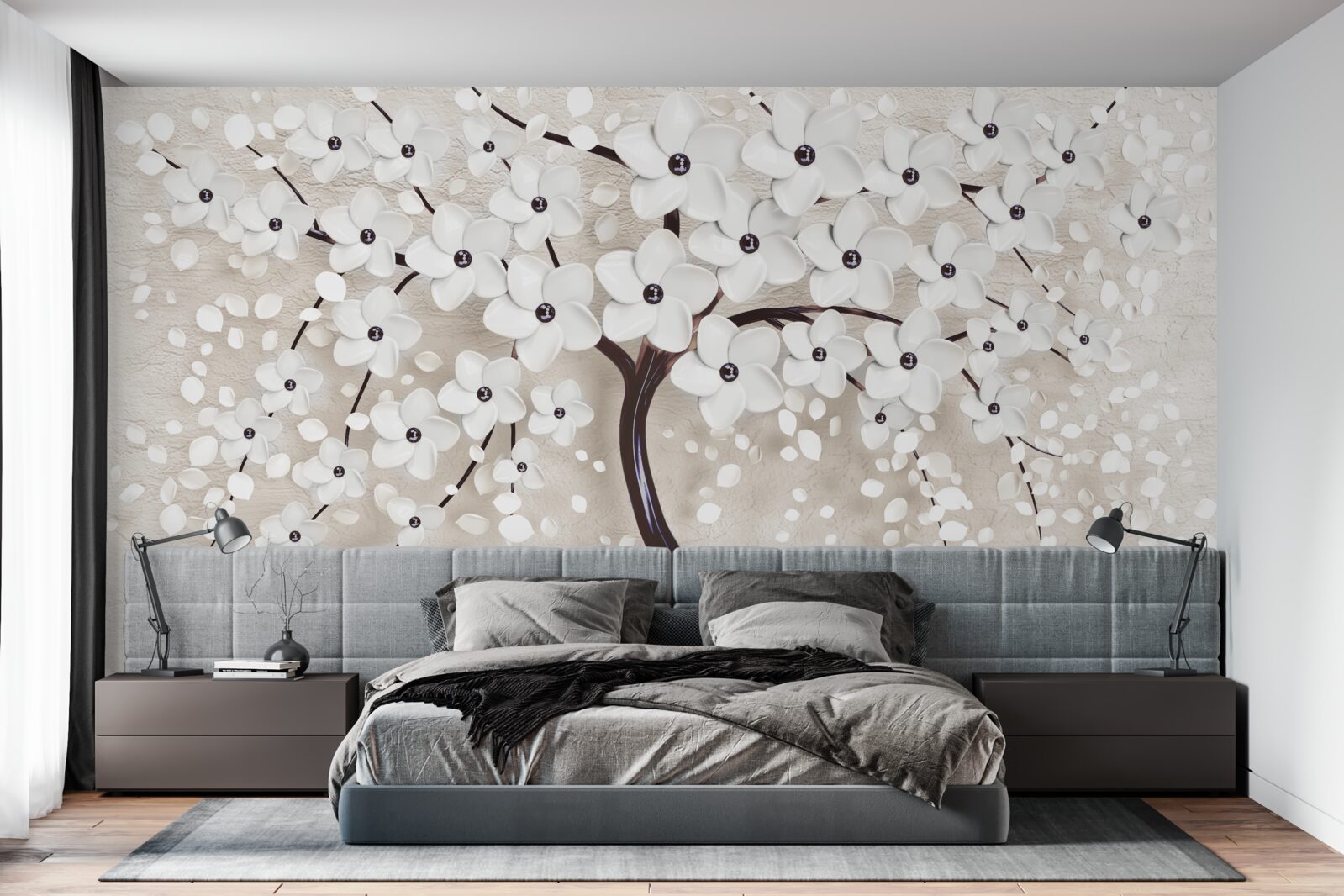 Fototapeta wspaniałe białe drzewo w pełnym rozkwicie