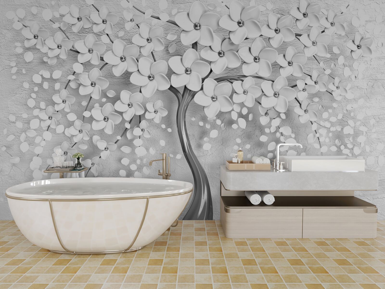 Fototapeta smukłe drzewo, które zakwitło