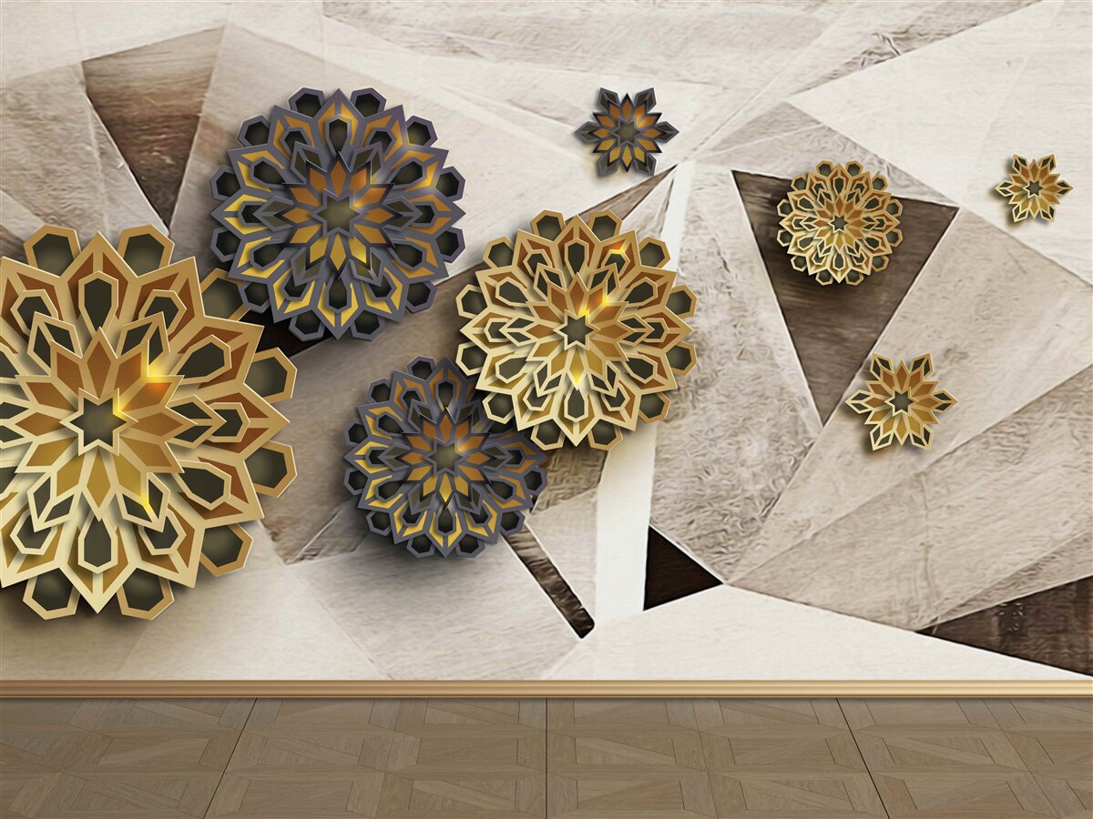 Fototapeta wolumetryczne abstrakcje kwiatowe