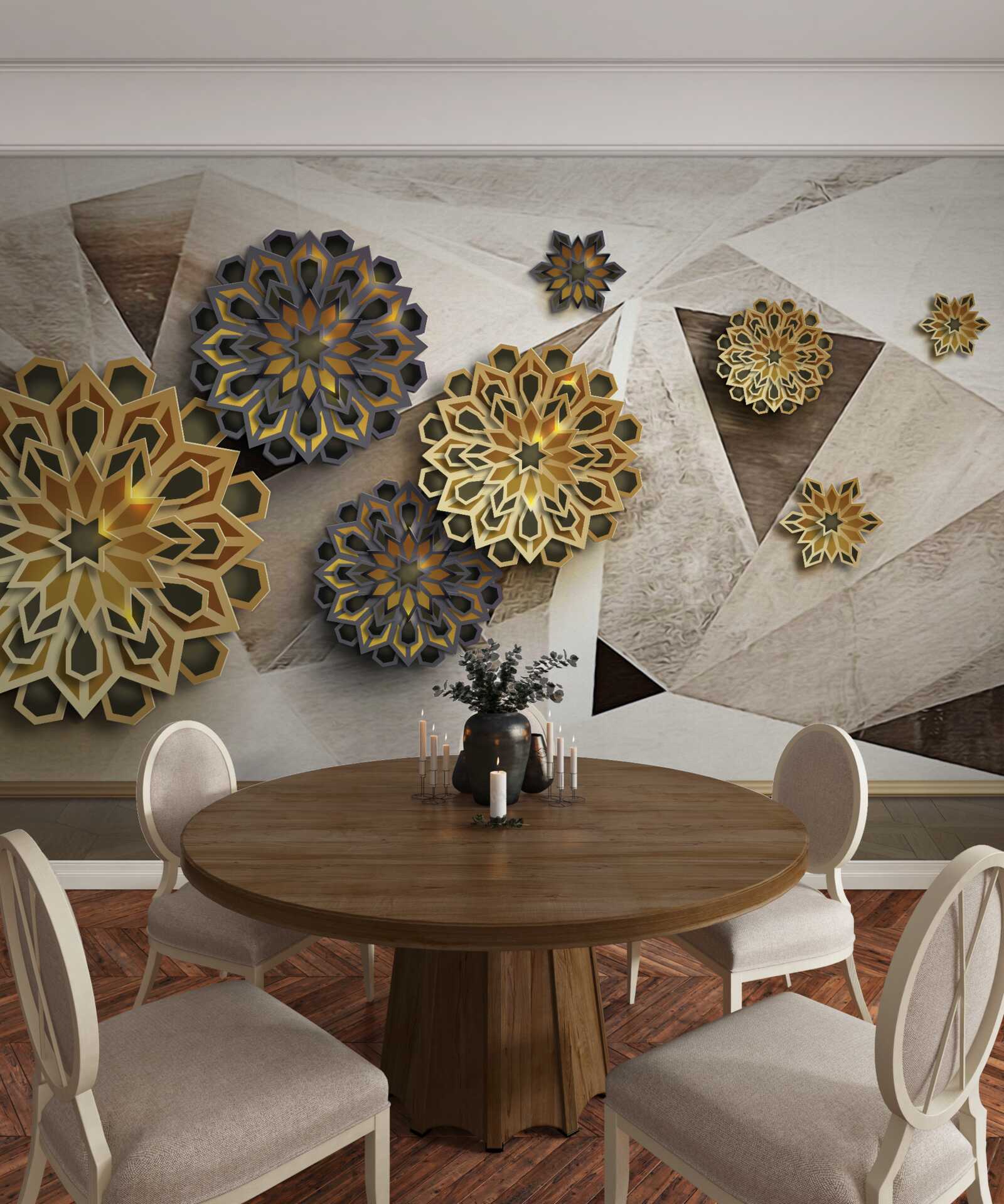 Fototapeta wolumetryczne abstrakcje kwiatowe