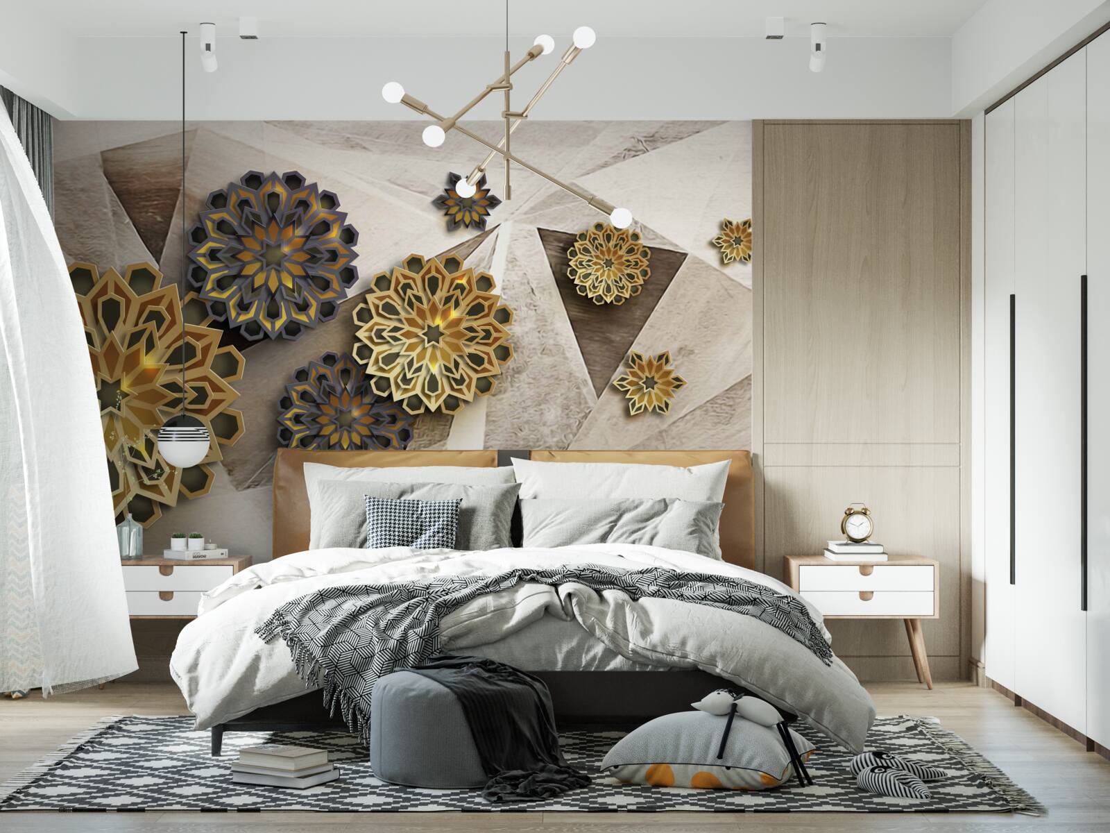 Fototapeta wolumetryczne abstrakcje kwiatowe