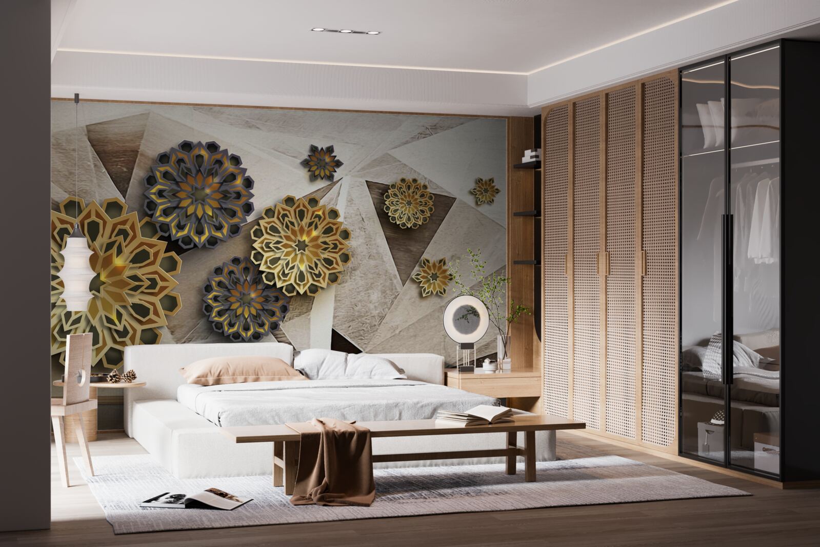 Fototapeta wolumetryczne abstrakcje kwiatowe