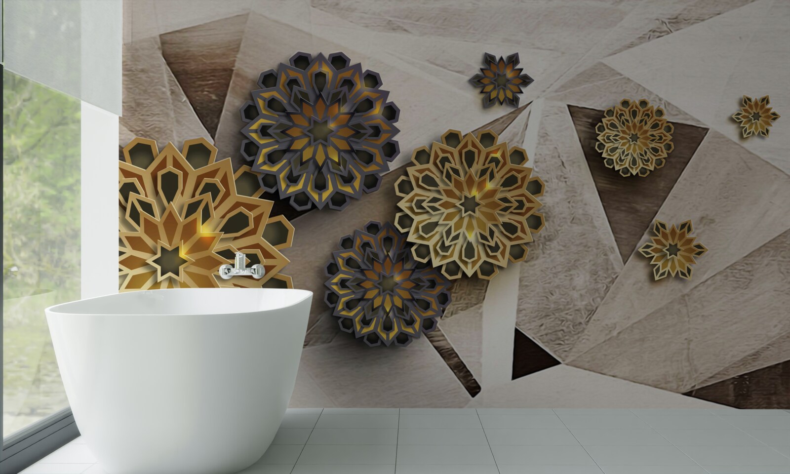 Fototapeta wolumetryczne abstrakcje kwiatowe