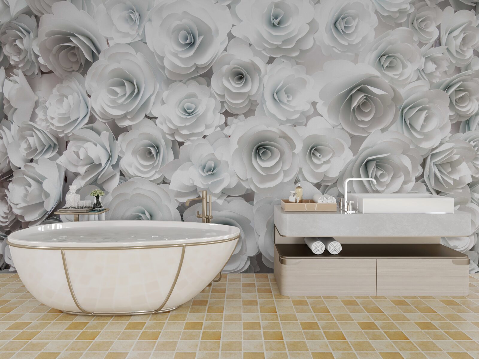 Fototapeta kompozycja jasnych kwiatów