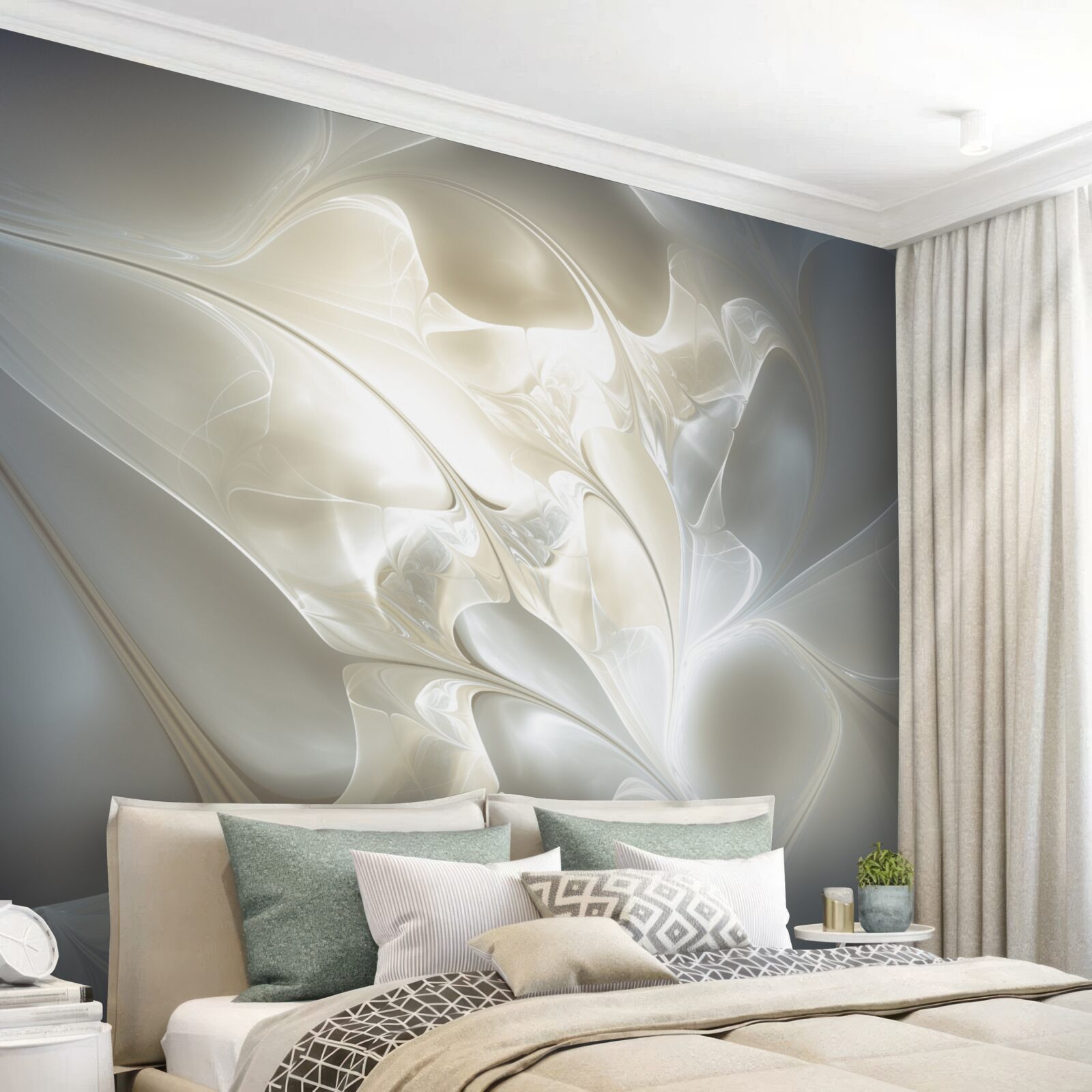 Fototapeta promienie światła przez płatki kwiatów