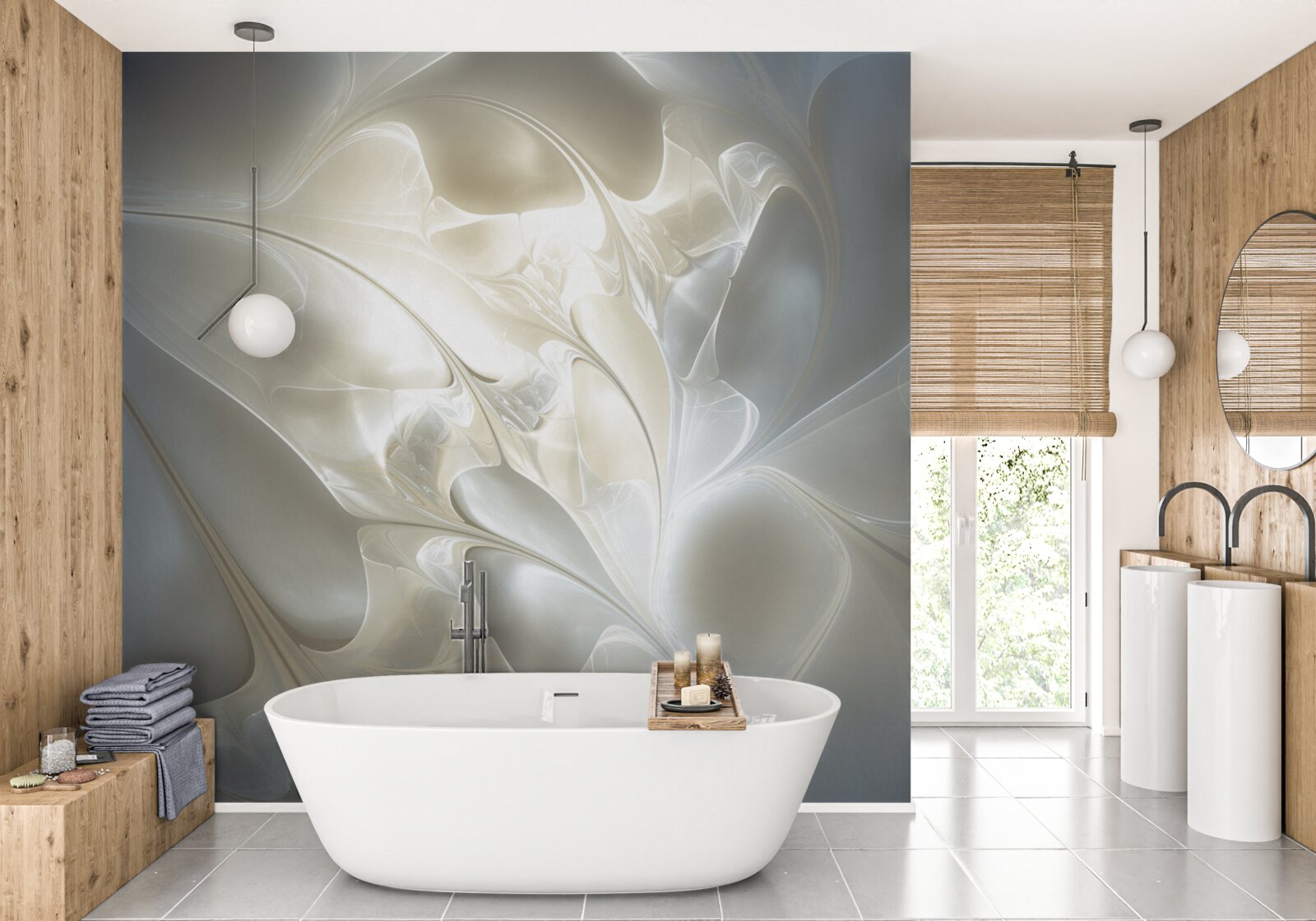 Fototapeta promienie światła przez płatki kwiatów