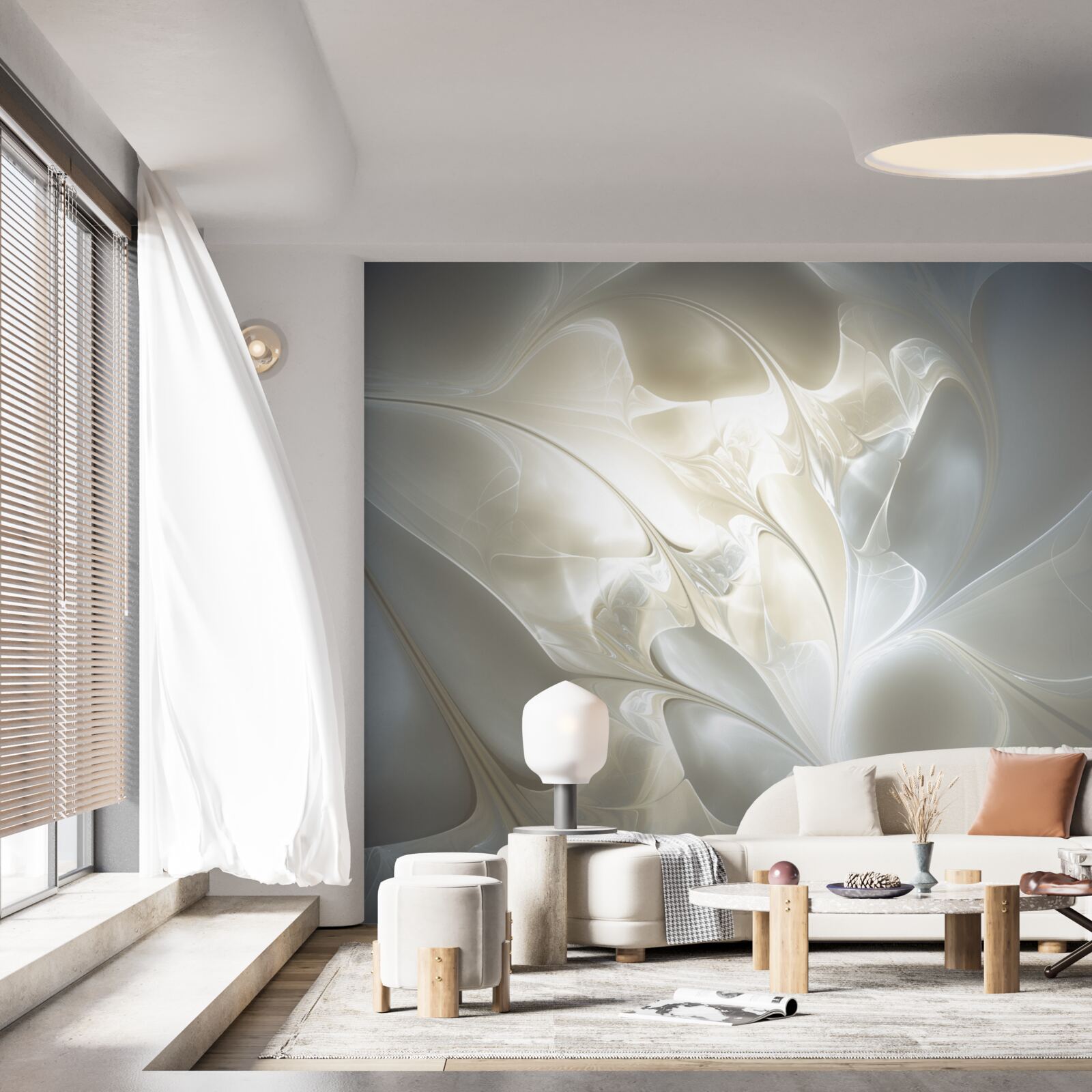 Fototapeta promienie światła przez płatki kwiatów