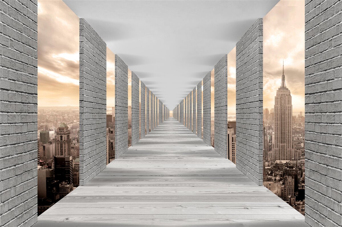 Fototapeta trójwymiarowy tunel znikający w oddali