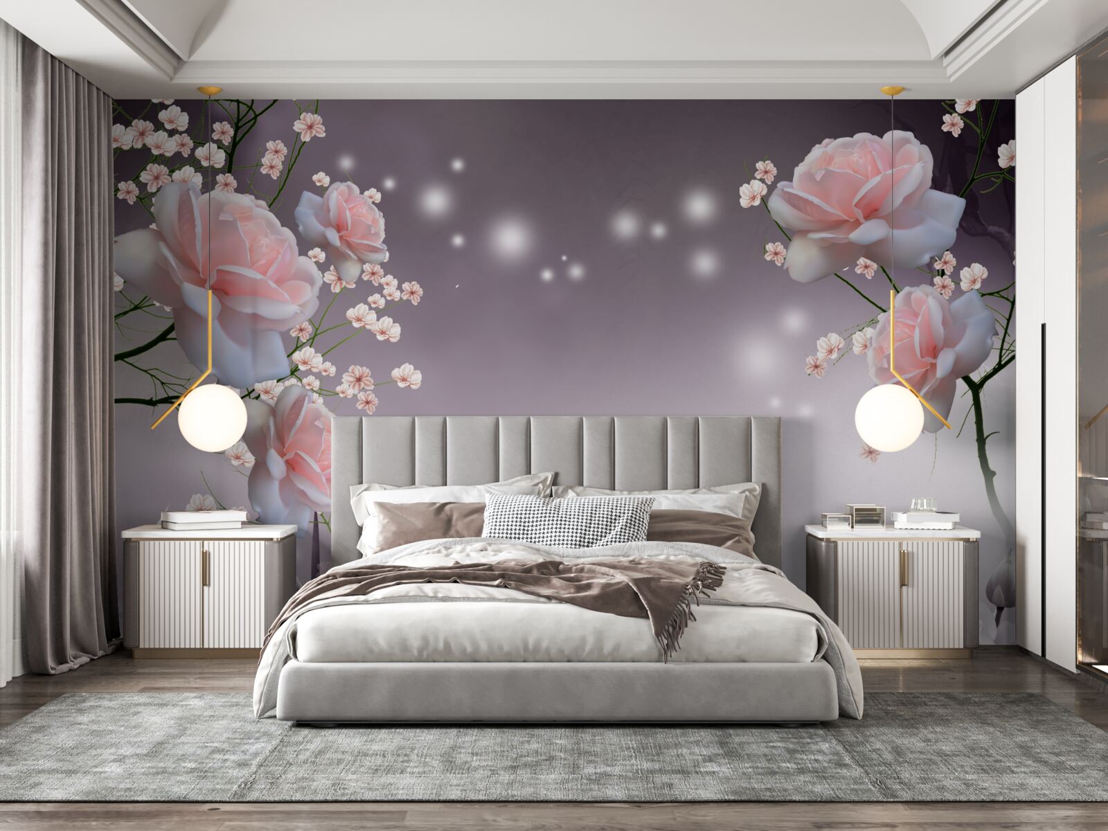 Fototapeta jasnoróżowe kwiaty są przedstawione na abstrakcyjnym tle