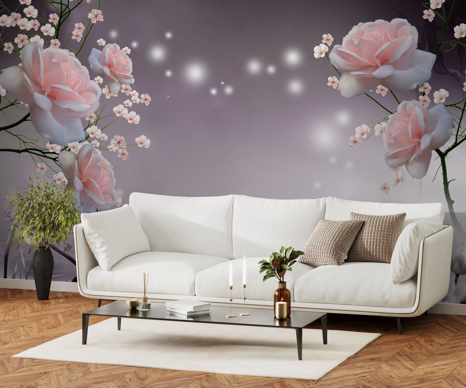 Fototapeta jasnoróżowe kwiaty są przedstawione na abstrakcyjnym tle