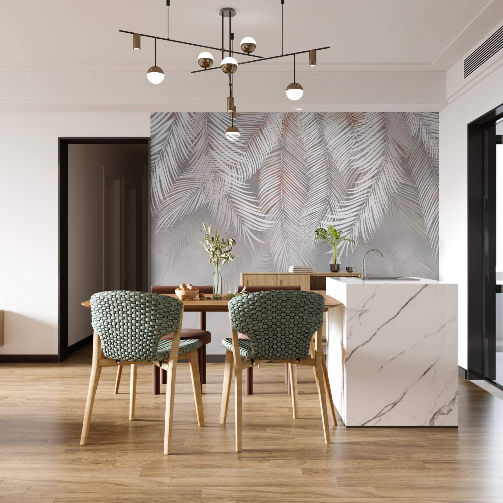 Fototapeta jasnobrązowy kolor gałęzi palmowych