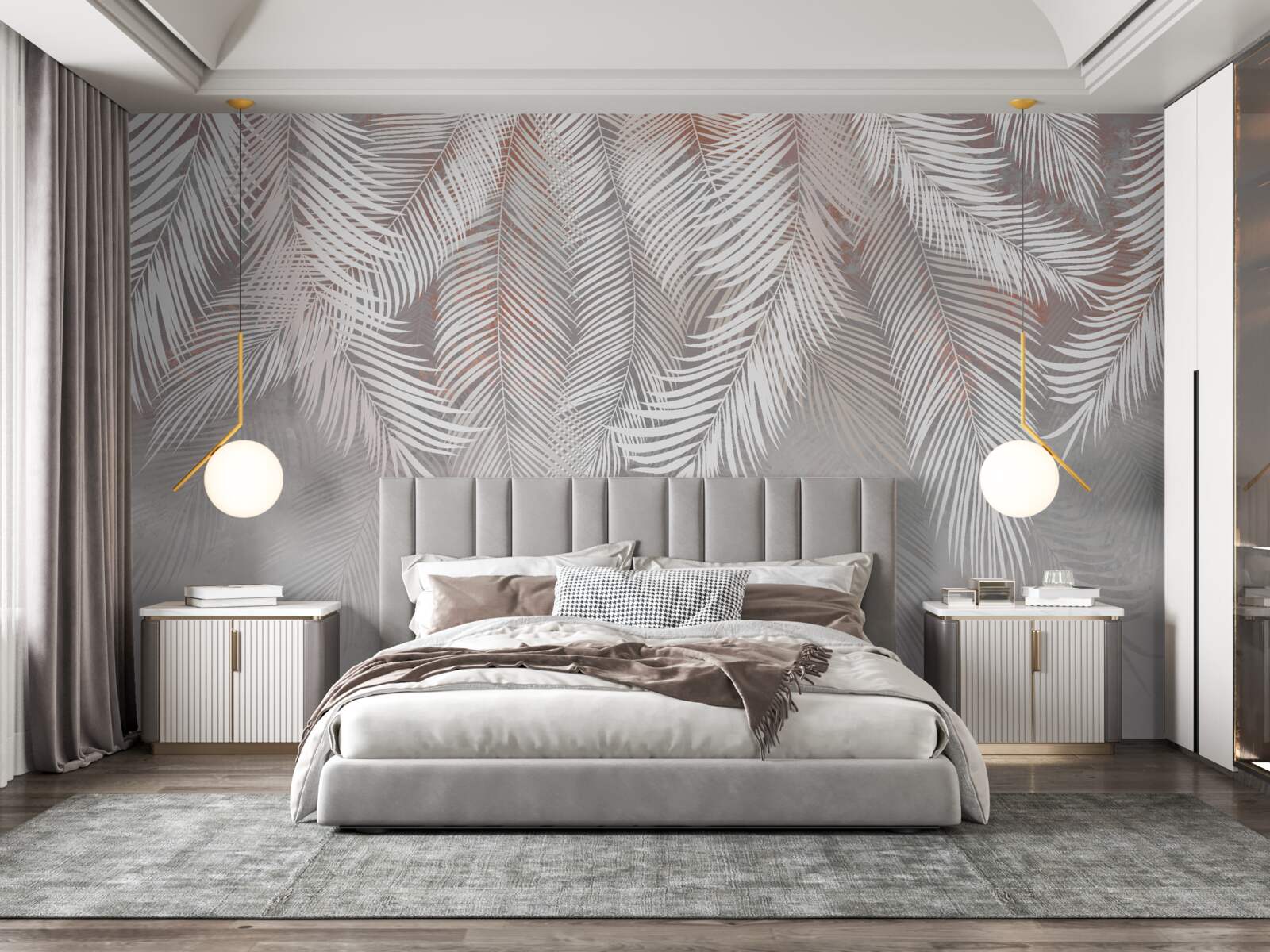 Fototapeta jasnobrązowy kolor gałęzi palmowych