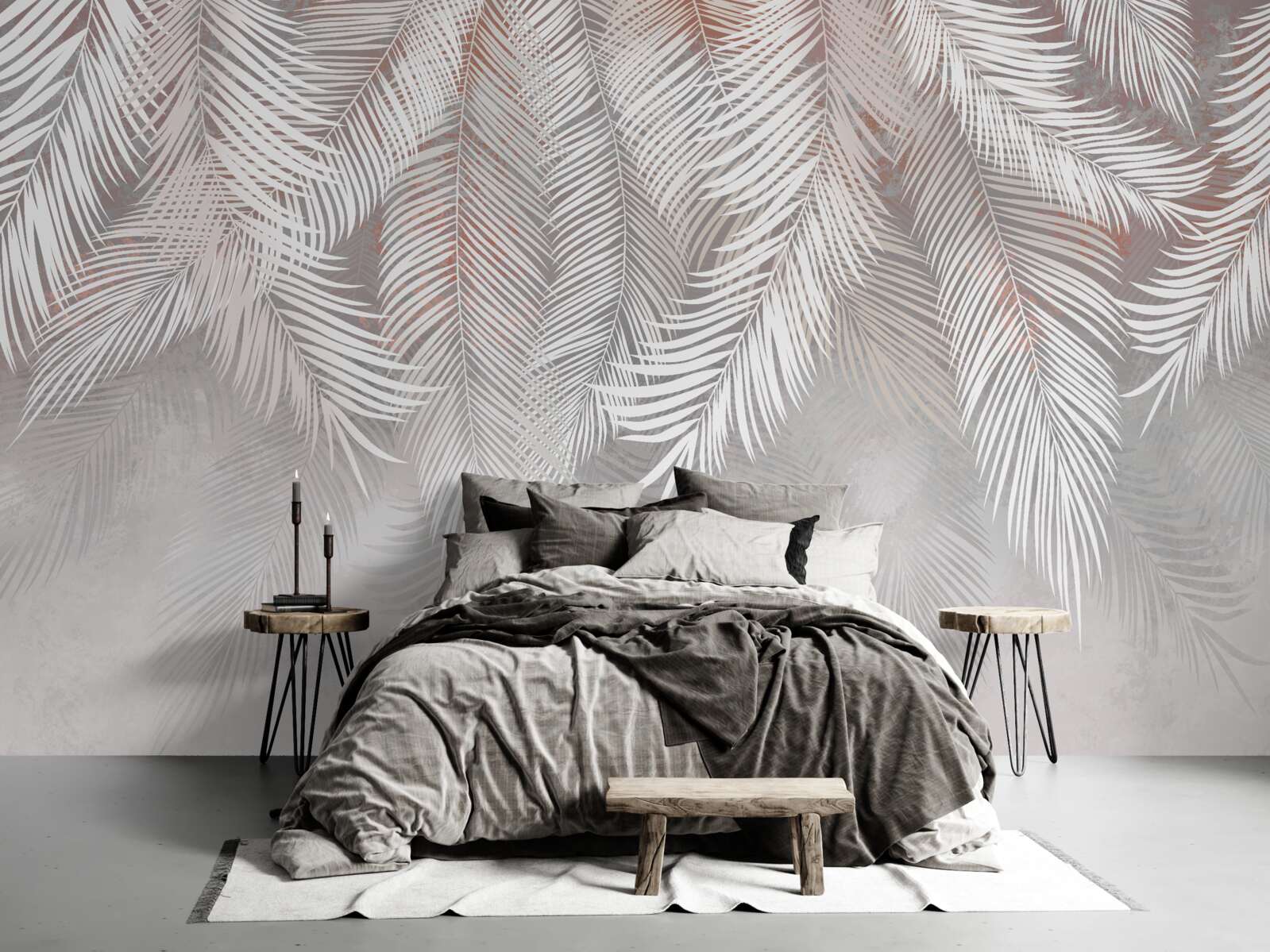 Fototapeta jasnobrązowy kolor gałęzi palmowych