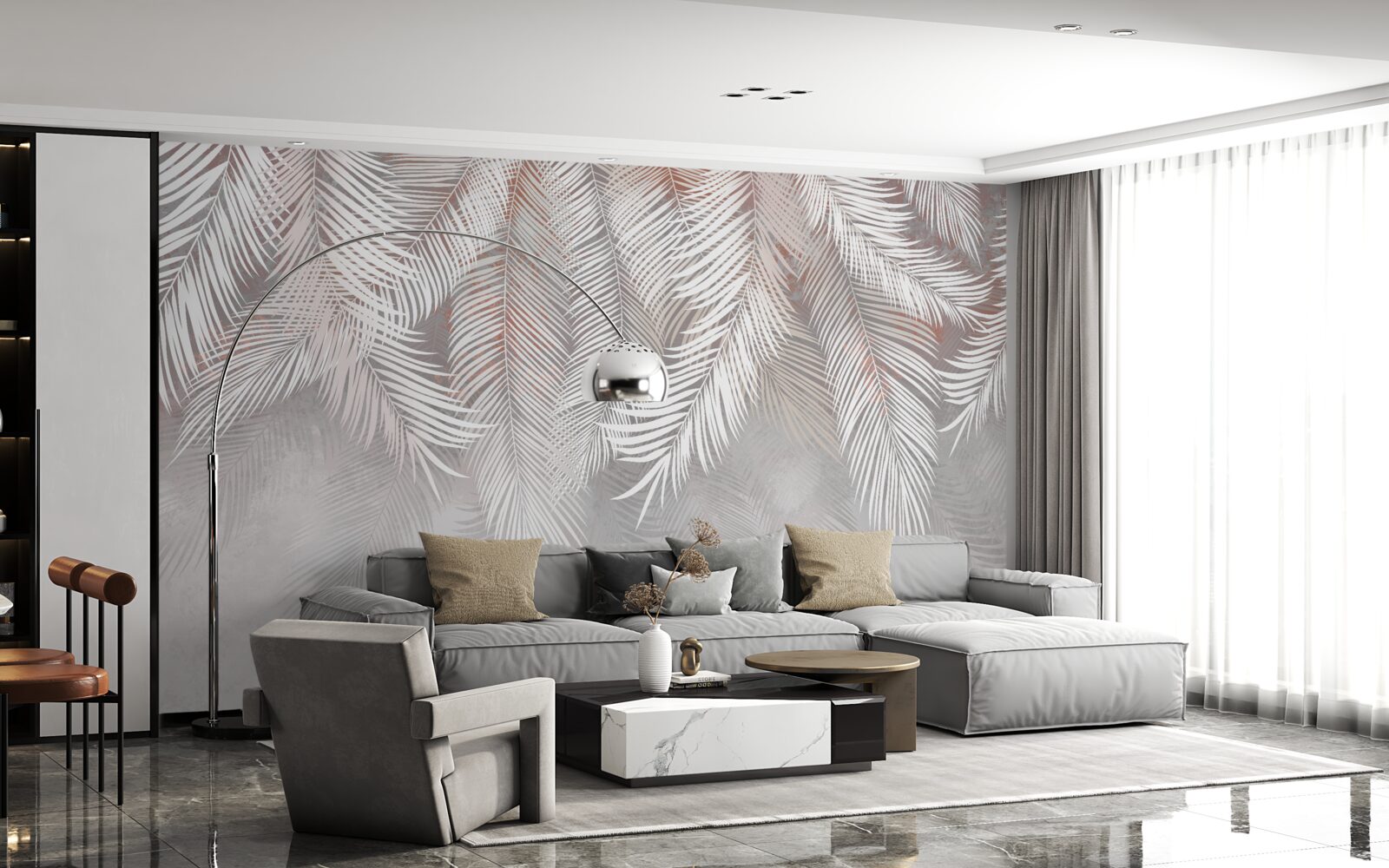 Fototapeta jasnobrązowy kolor gałęzi palmowych