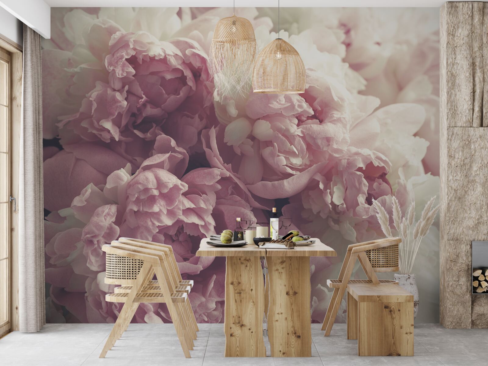 Fototapeta duże różowe piwonie