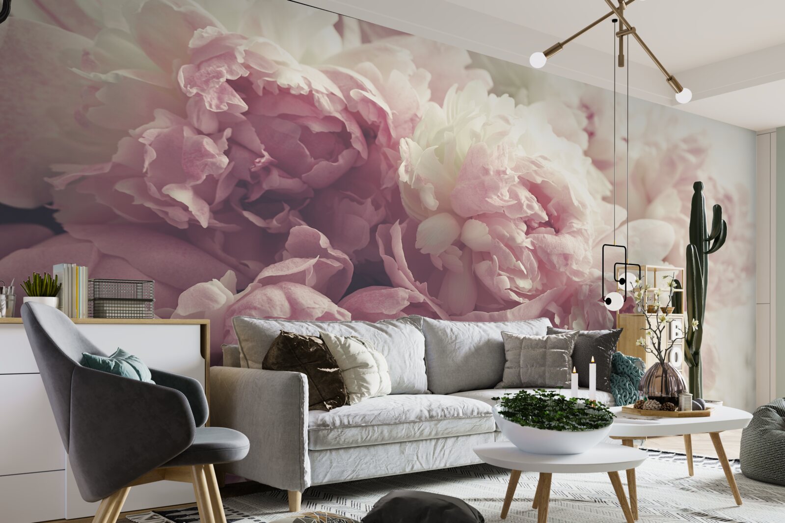 Fototapeta duże różowe piwonie