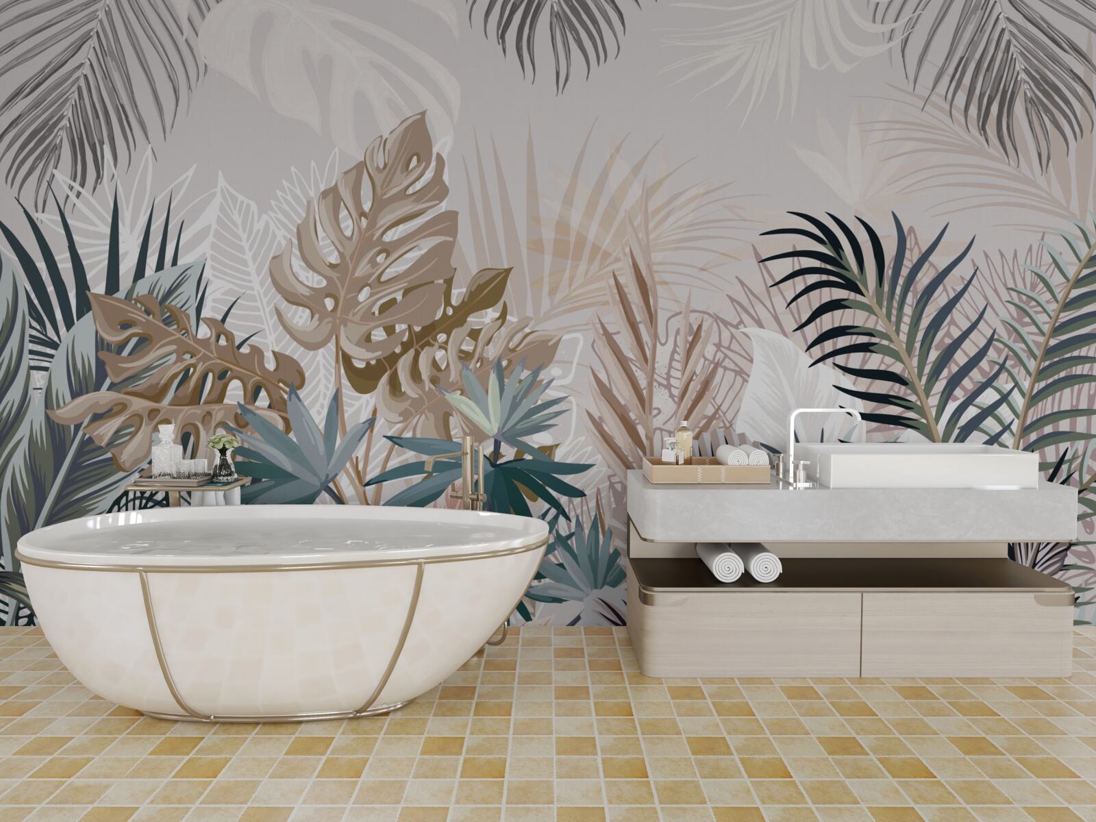 Fototapeta roślinność o różnych kształtach i odcieniach