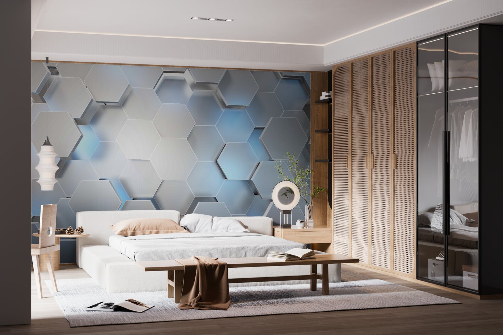 Fototapeta szare sześciokąty